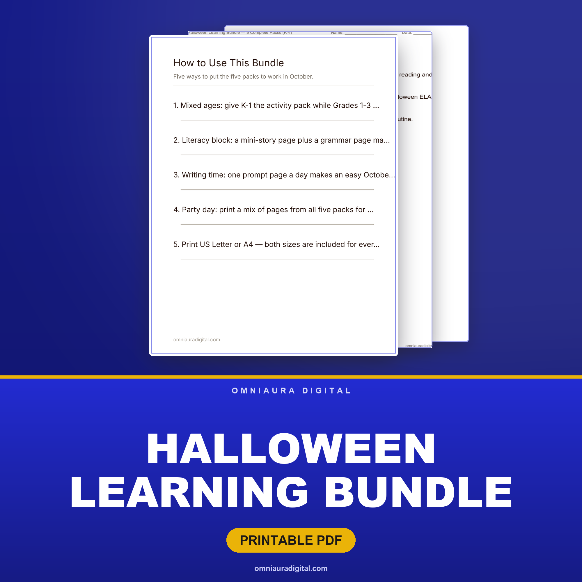 Halloween Learning Bundle — 5 Complete Packs (K-4)