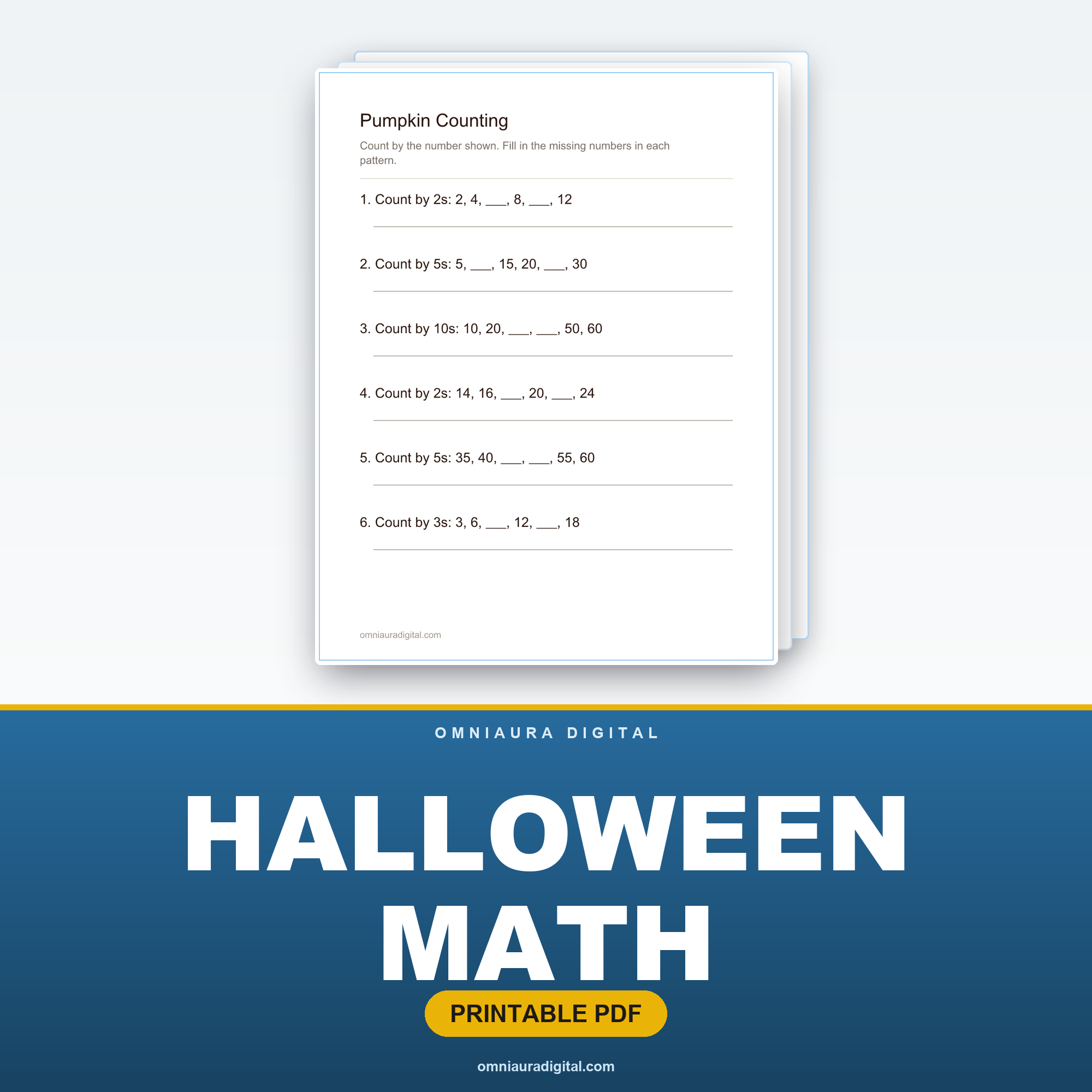 Halloween Math — Counting, Addition & Subtraction (Grades 1-3)