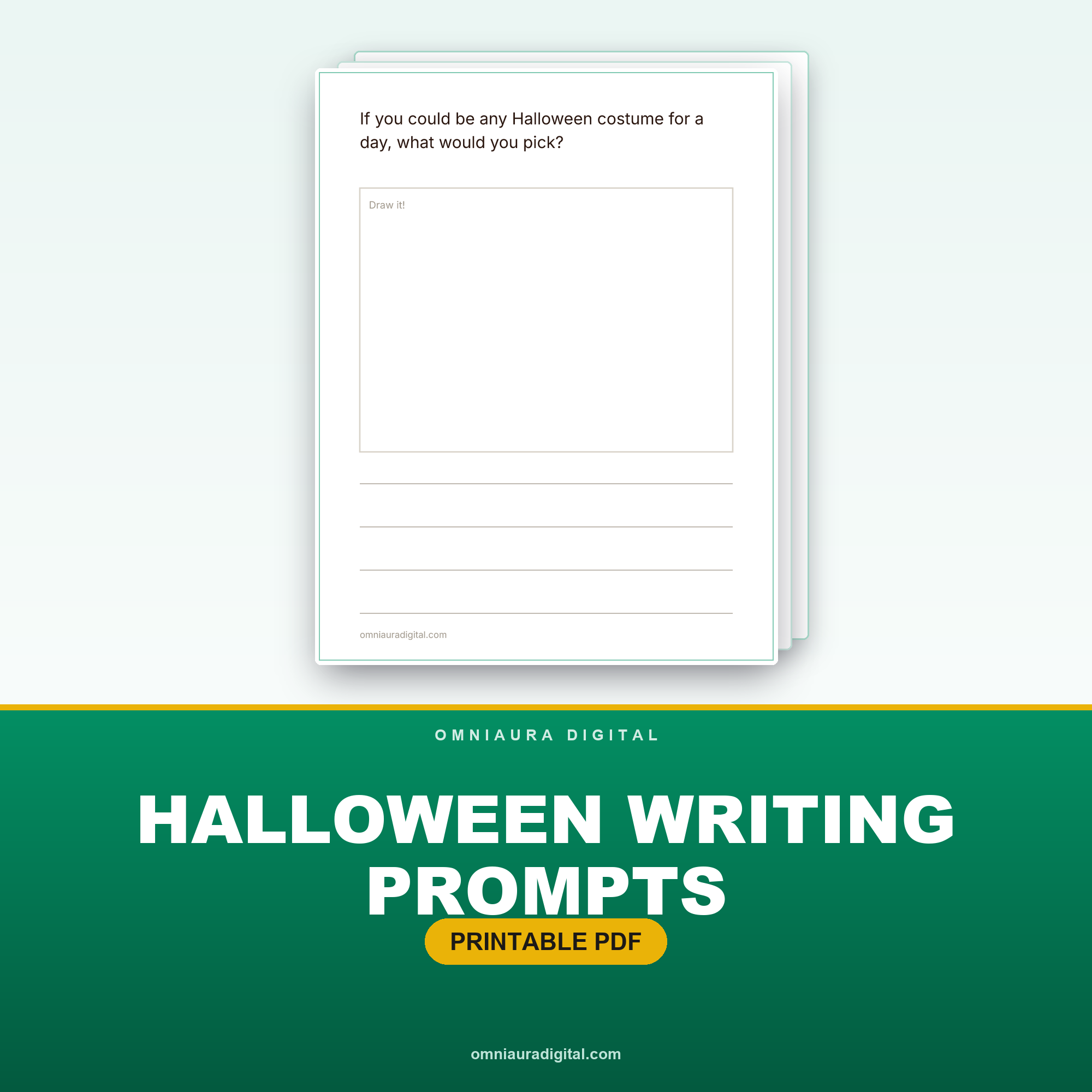 Halloween Writing Prompts — 40 Spooky-Fun Journal Pages (Grades 1-4)