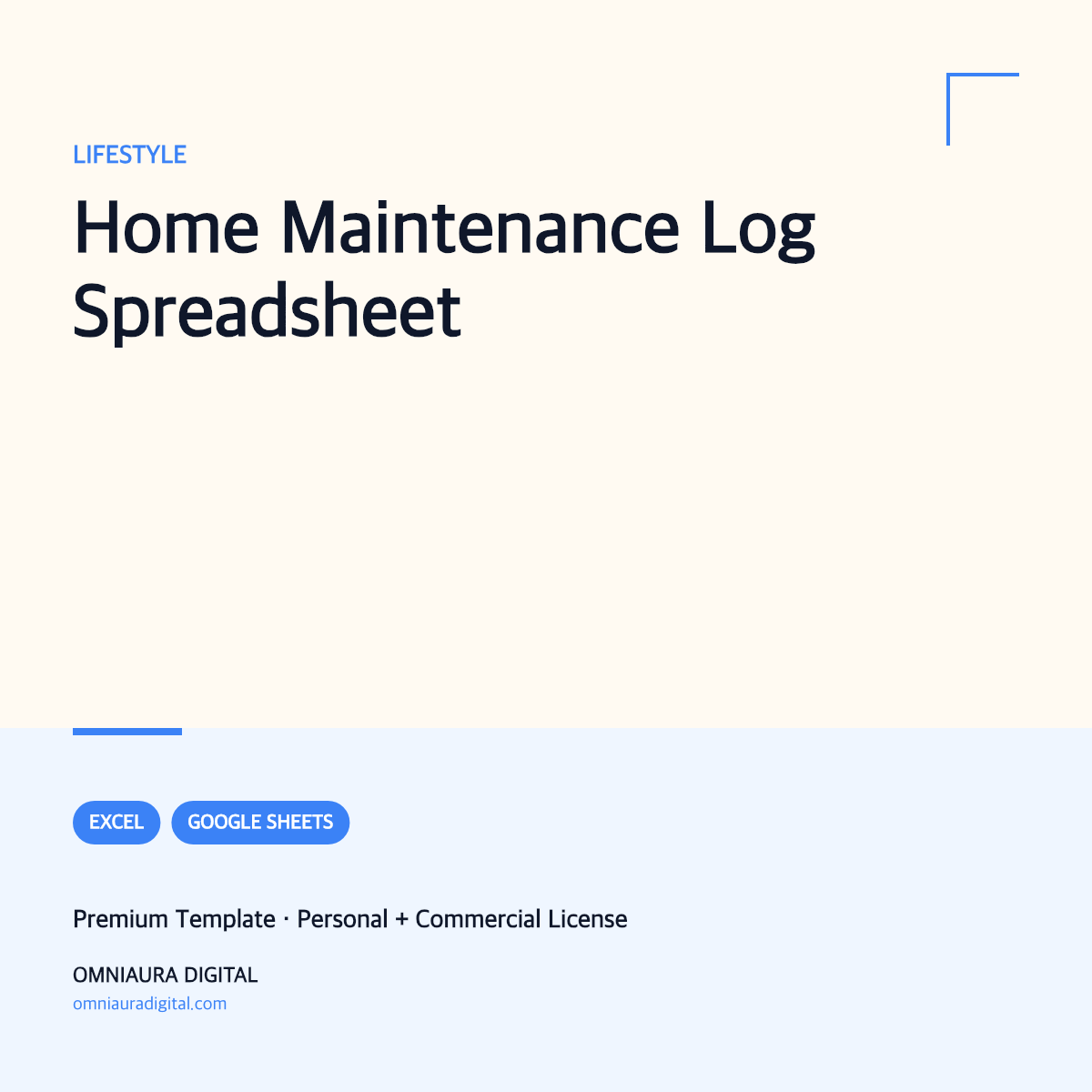 Home Maintenance Log Spreadsheet