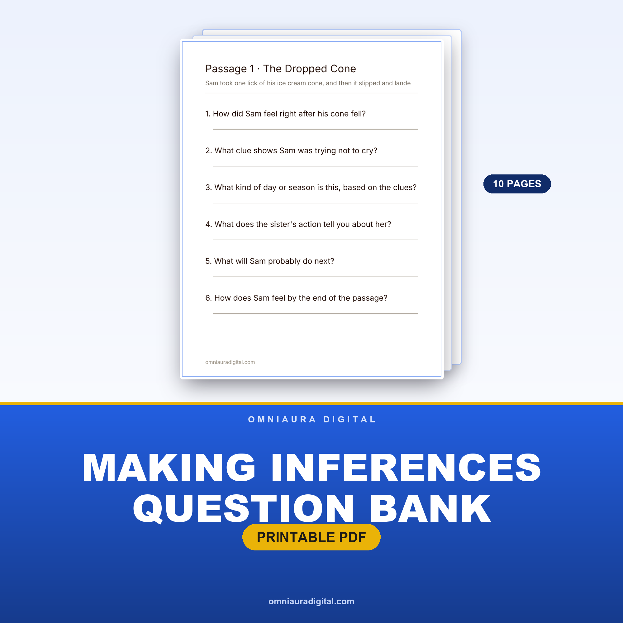 Making Inferences Question Bank — 48 Practice Questions (Grades 2-5)