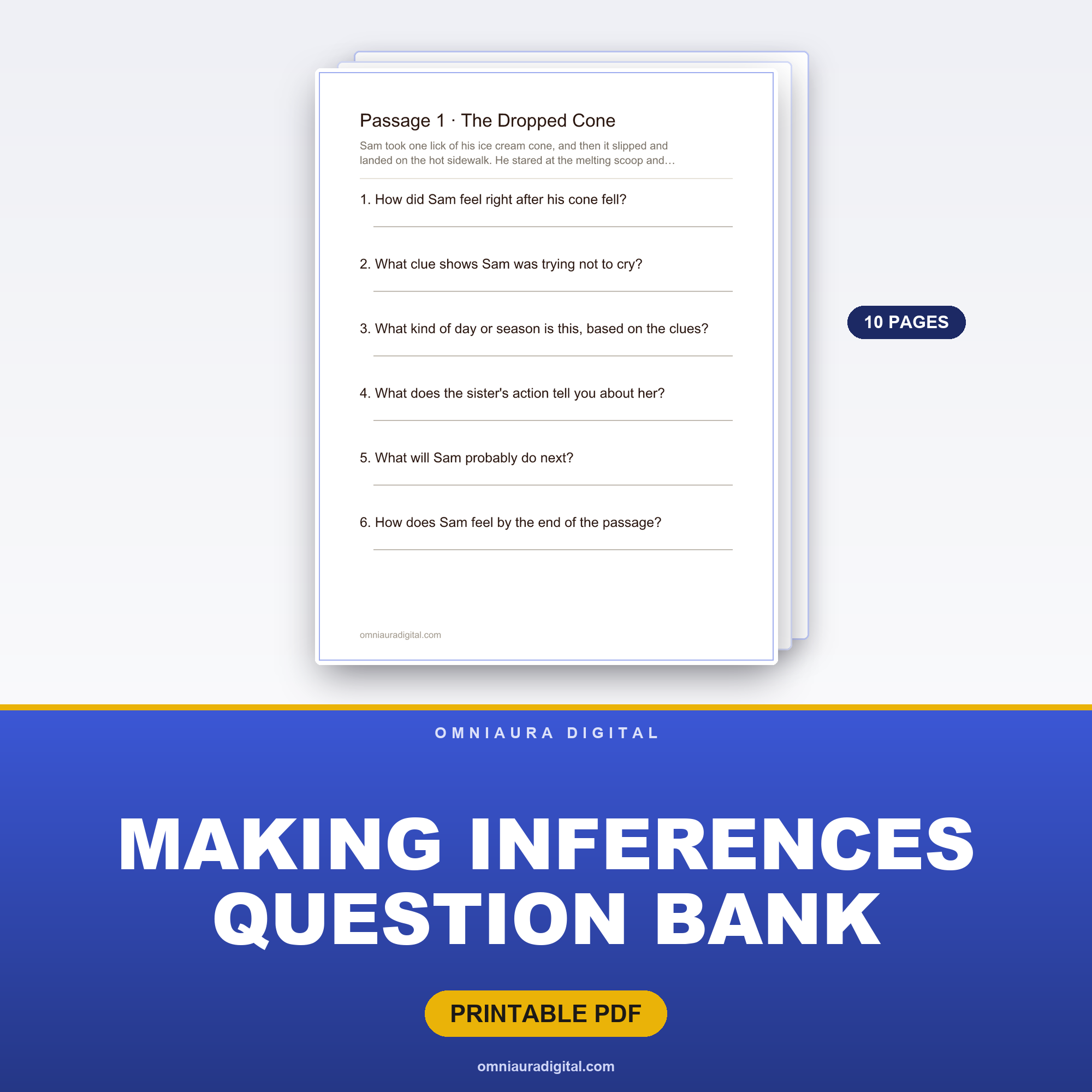 Making Inferences Question Bank — 48 Practice Questions (Grades 2-5)