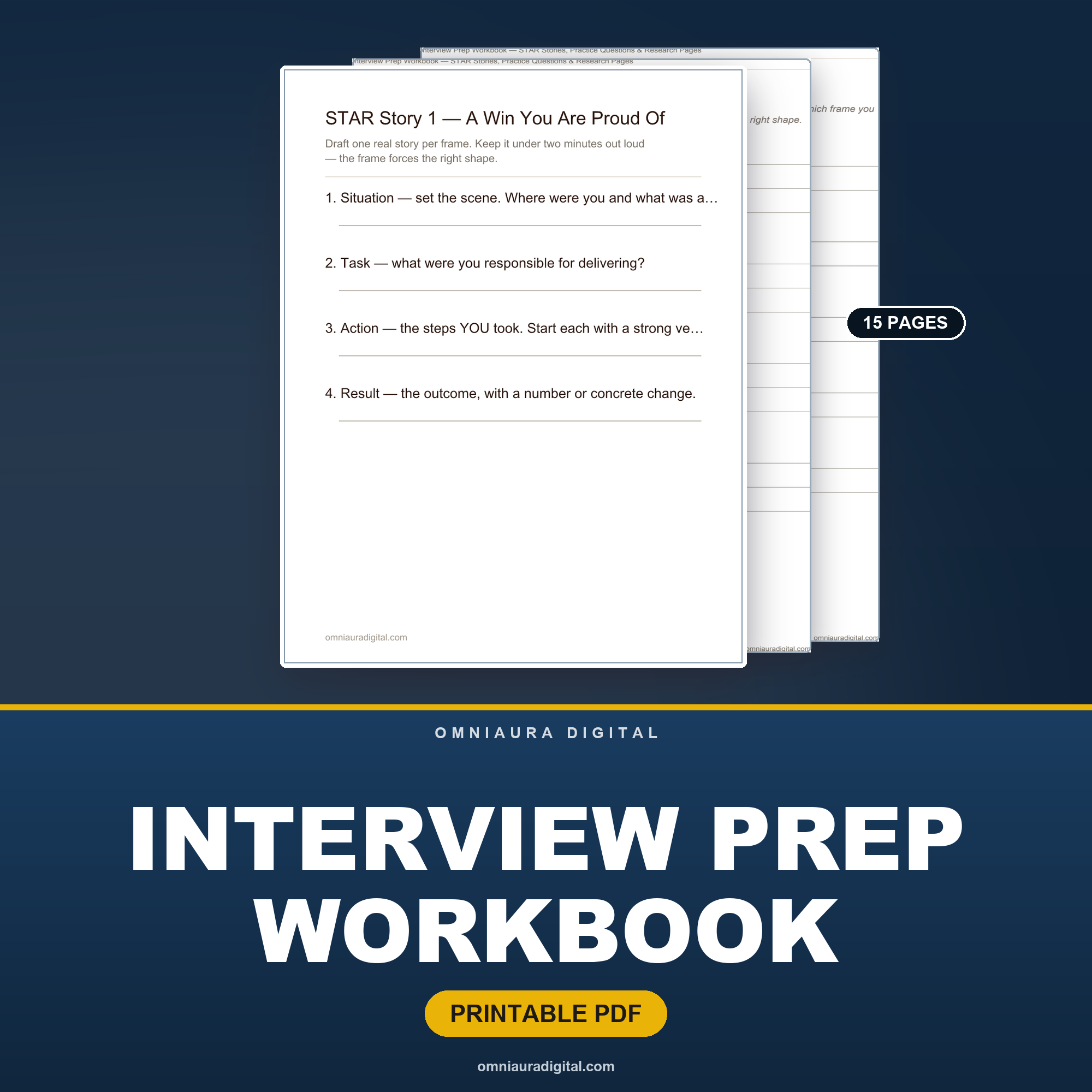 Interview Prep Workbook — STAR Stories, Practice Questions & Research Pages
