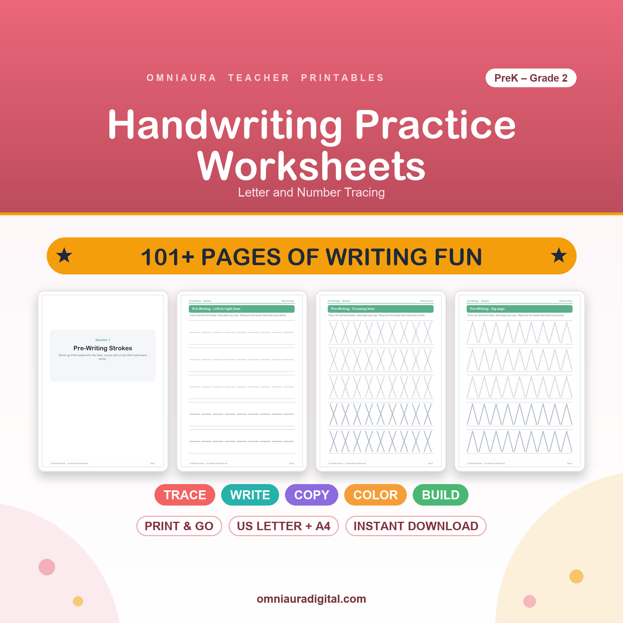 Handwriting Practice Worksheets — 100+ Page A-Z Workbook