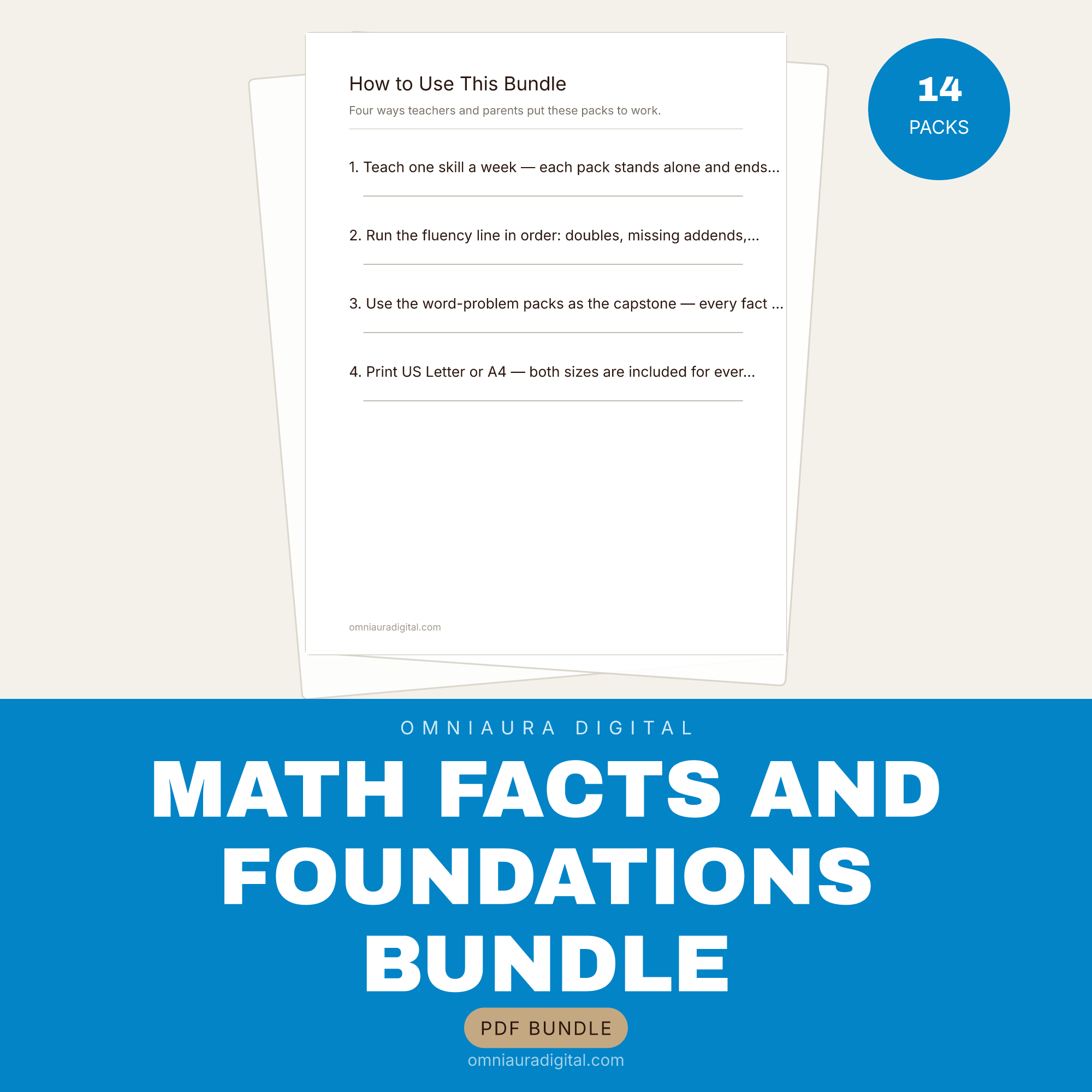 Math Facts and Foundations Bundle (14 Packs, 114 Pages)