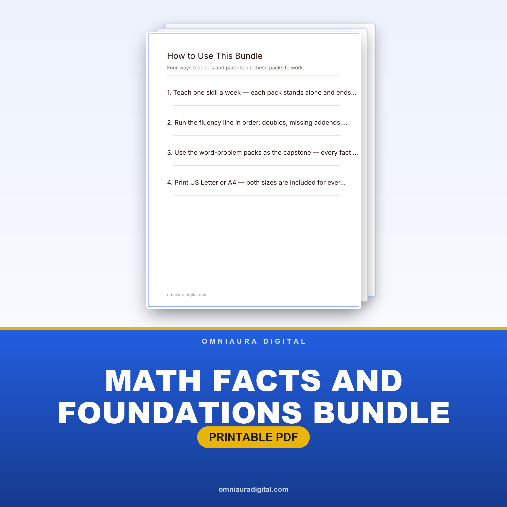 Math Facts and Foundations Bundle (14 Packs, 114 Pages)