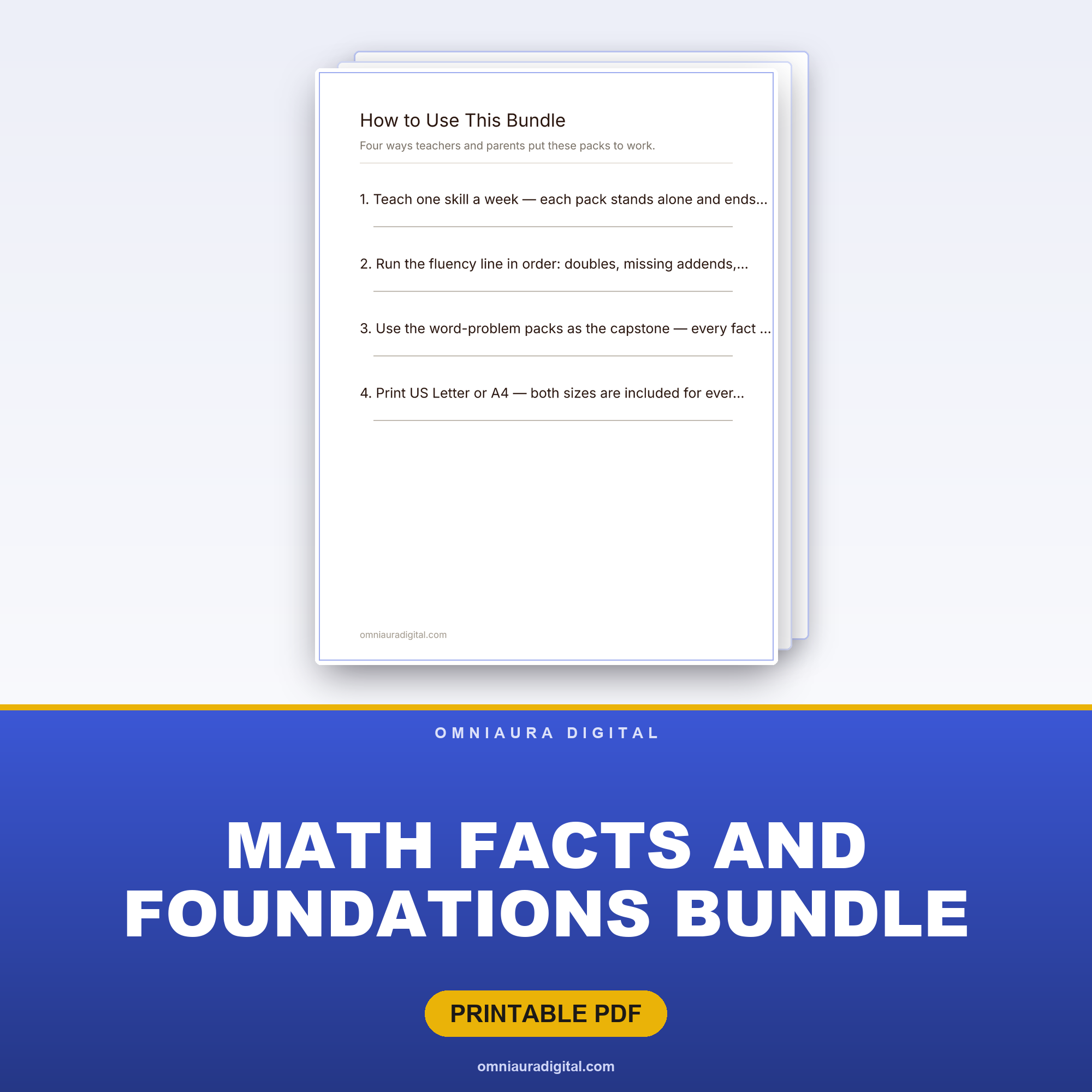 Math Facts and Foundations Bundle (14 Packs, 114 Pages)