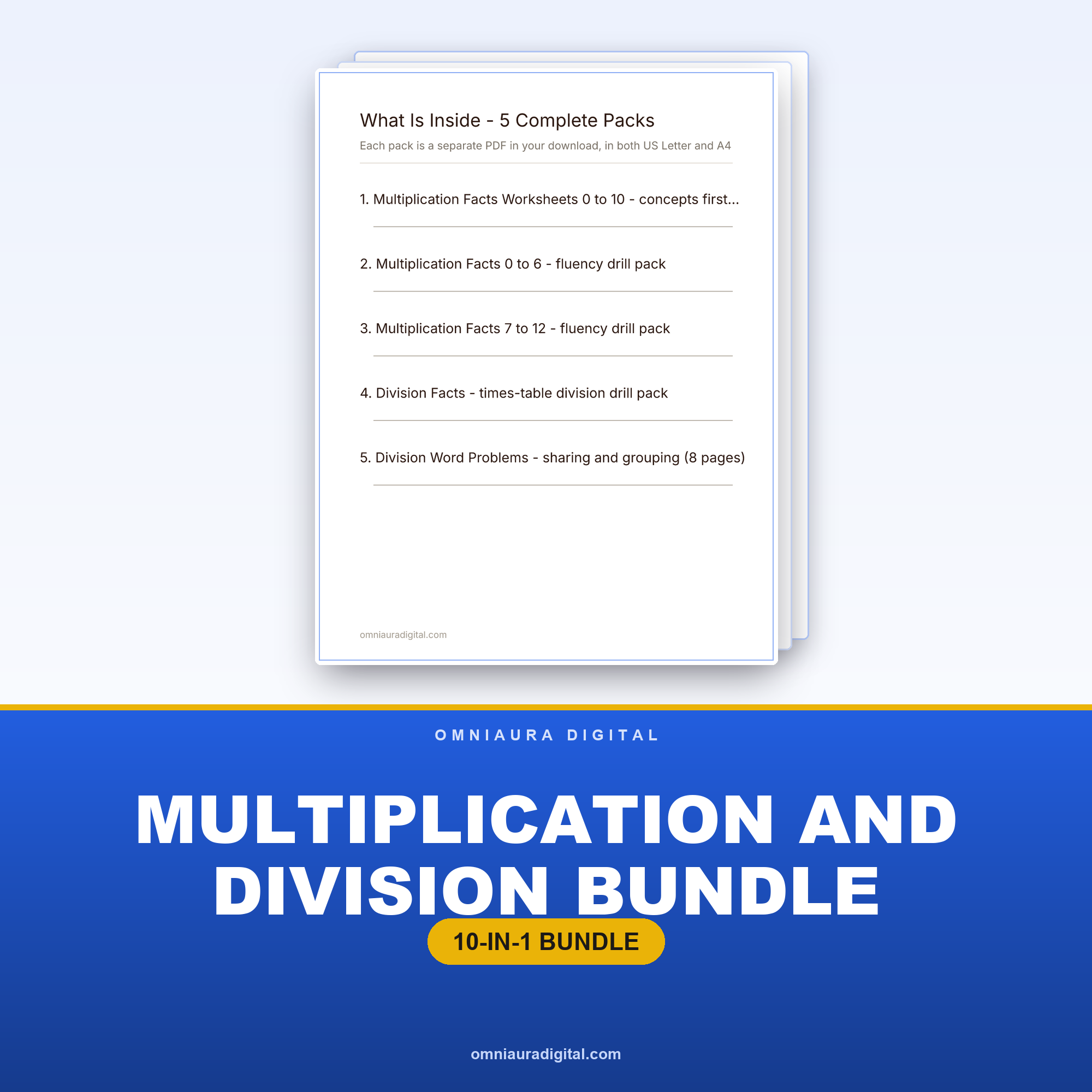 Multiplication and Division Bundle (5 Packs)