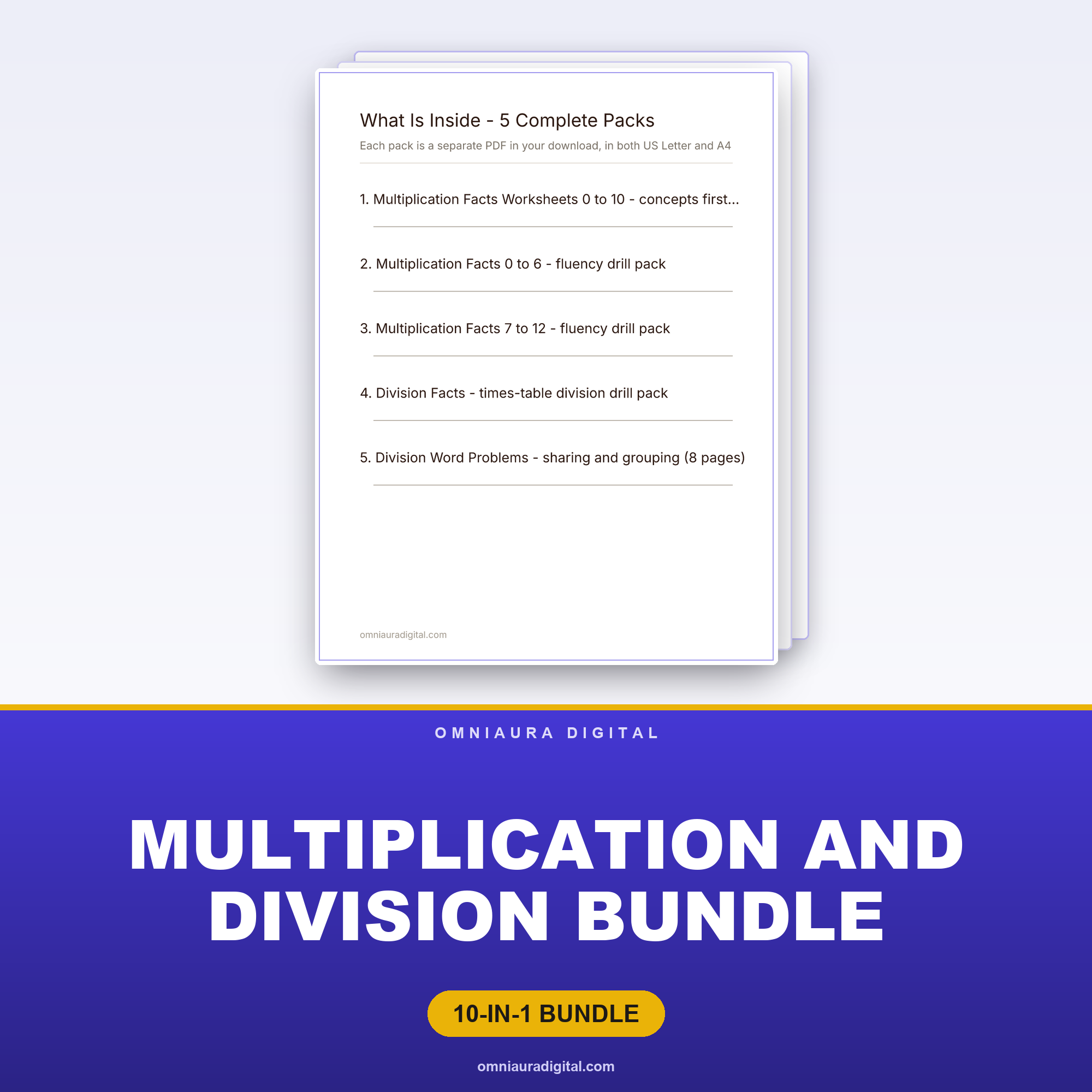 Multiplication and Division Bundle (5 Packs)