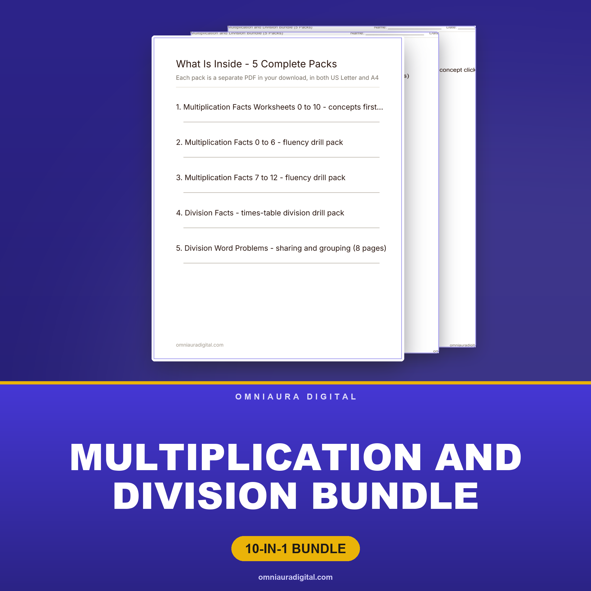 Multiplication and Division Bundle (5 Packs)