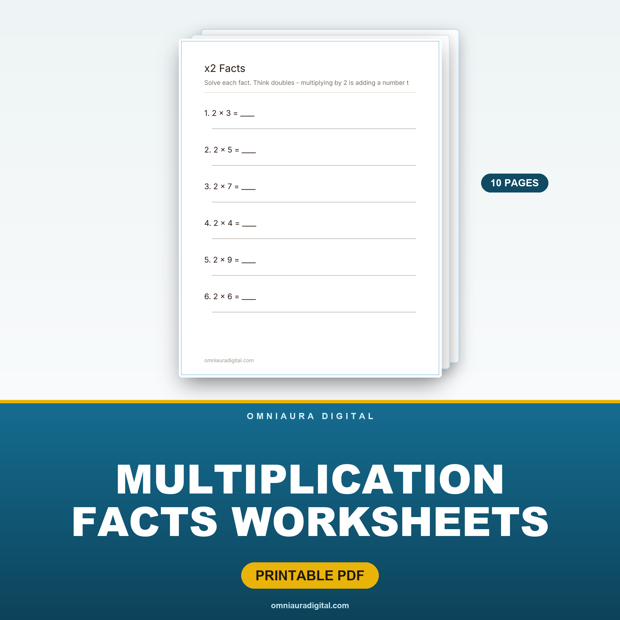 Multiplication Facts Worksheets — 0 to 10
