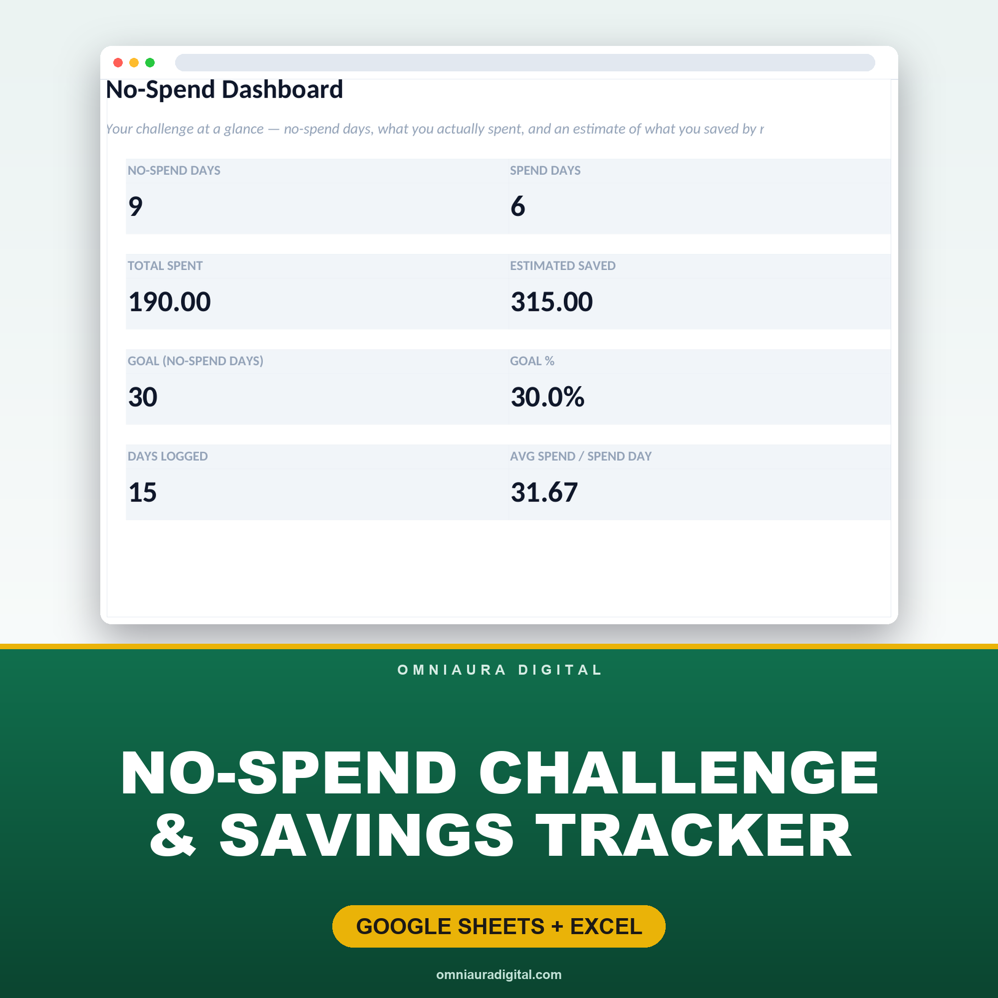 No-Spend Challenge & Savings Tracker