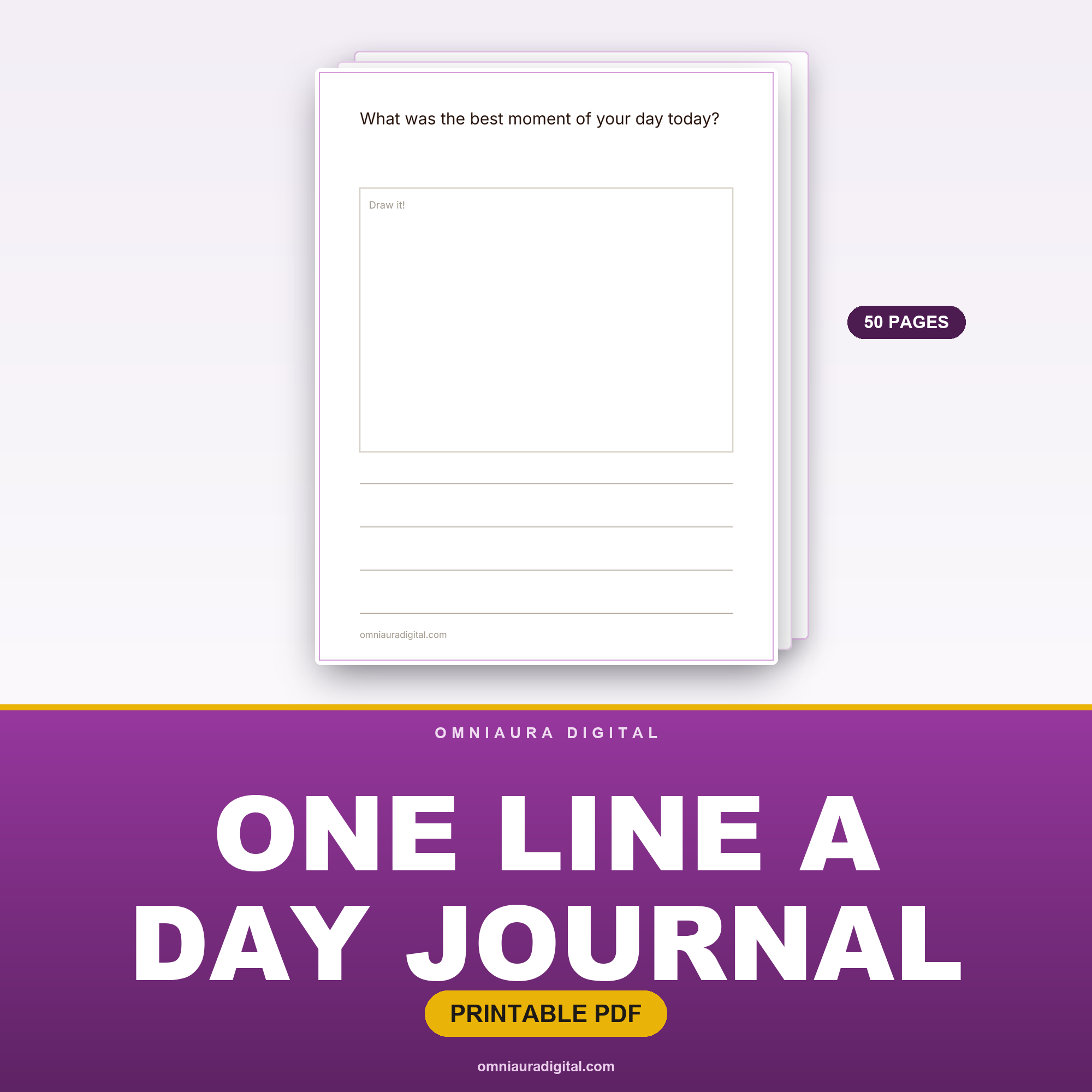 One Line a Day Journal — 50 Tiny Daily Reflection Prompts