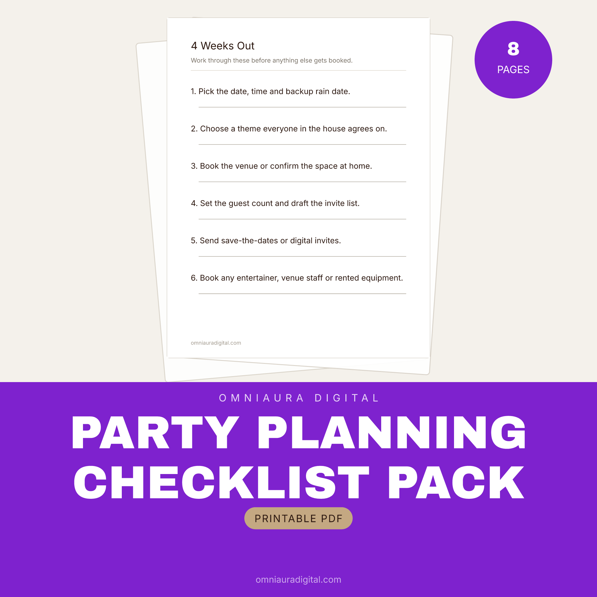 Party Planning Checklist Pack — Birthdays Without the Meltdown