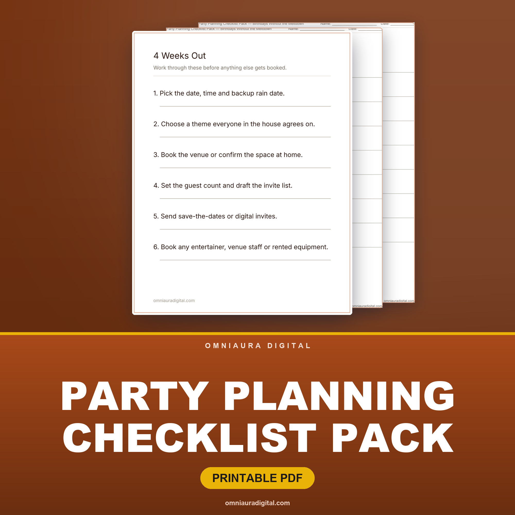 Party Planning Checklist Pack — Birthdays Without the Meltdown