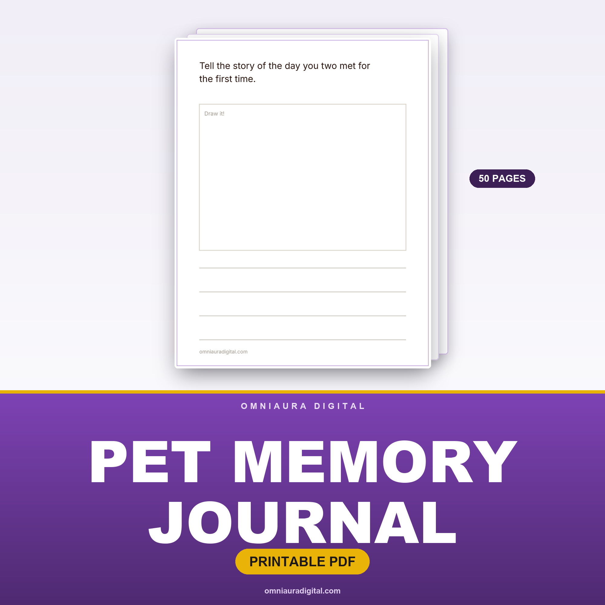 Pet Memory Journal — 50 Celebrate-Your-Pet Prompts