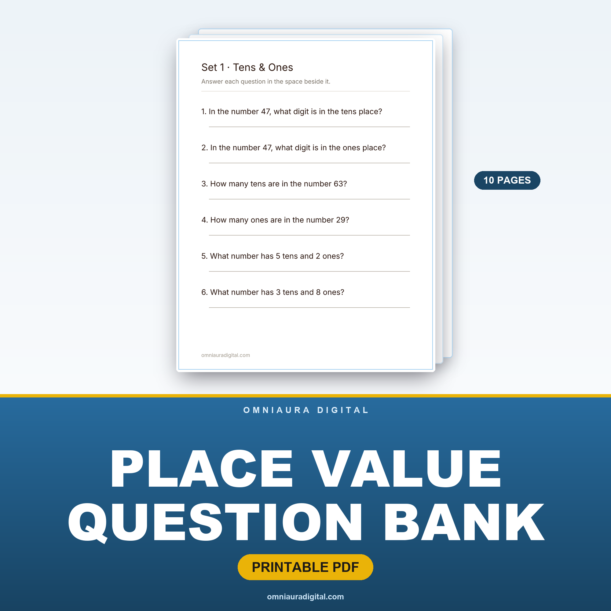 Place Value Question Bank — 60 Questions (Grades 1-4)