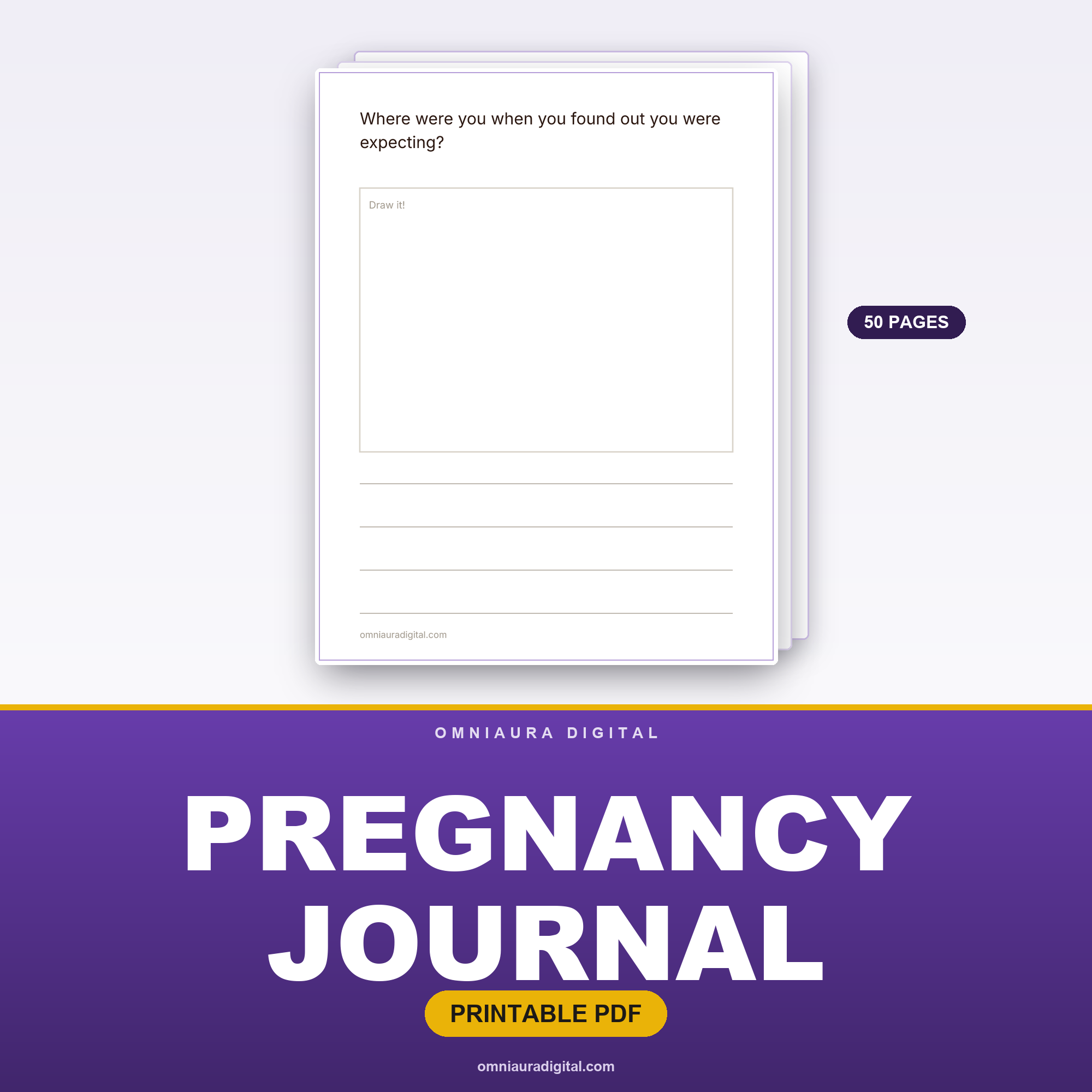Pregnancy Journal — 50 Nine-Month Memory & Reflection Prompts