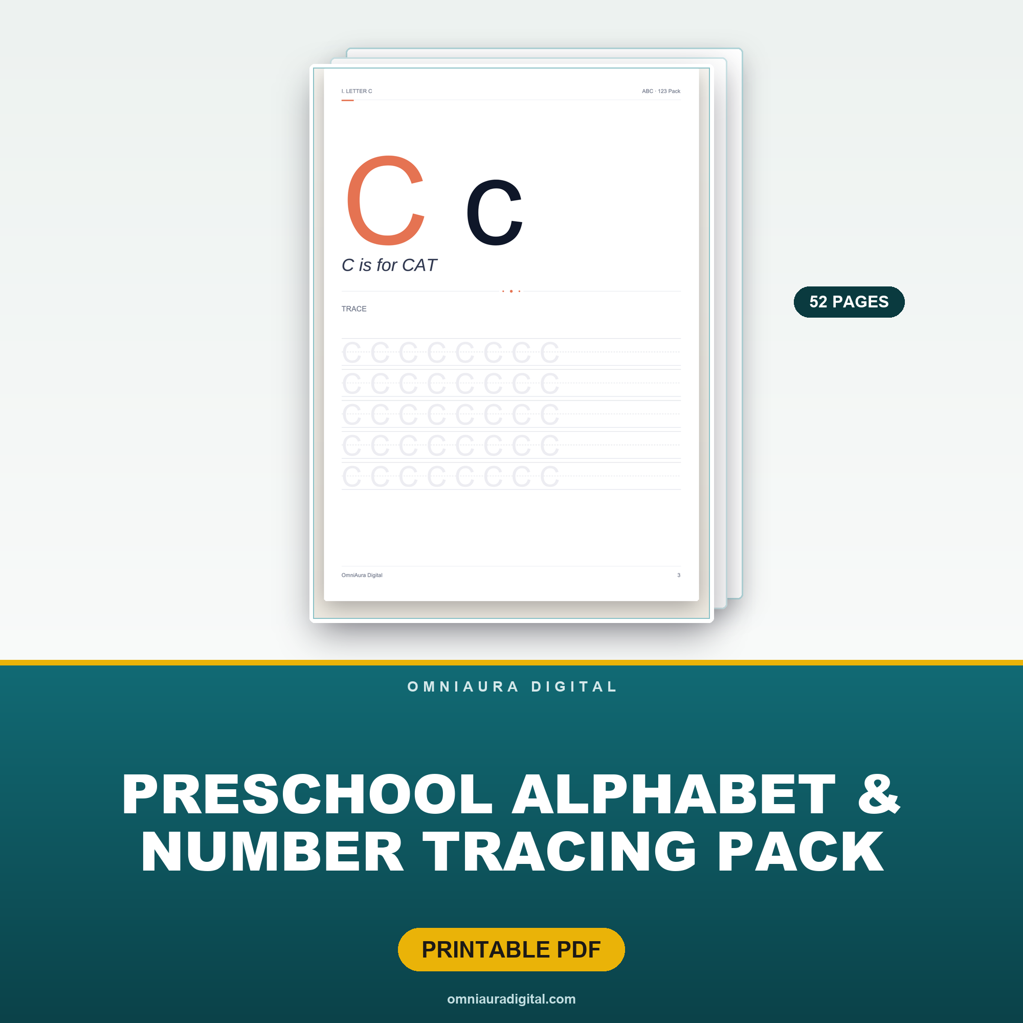 Preschool Alphabet & Number Tracing Pack