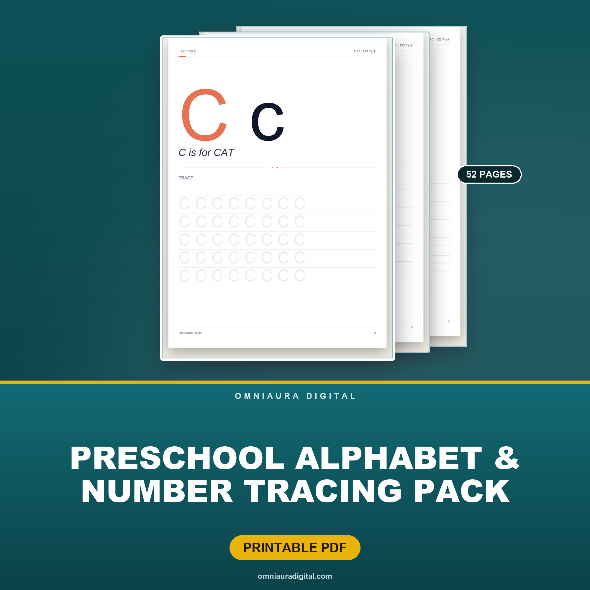 Preschool Alphabet & Number Tracing Pack