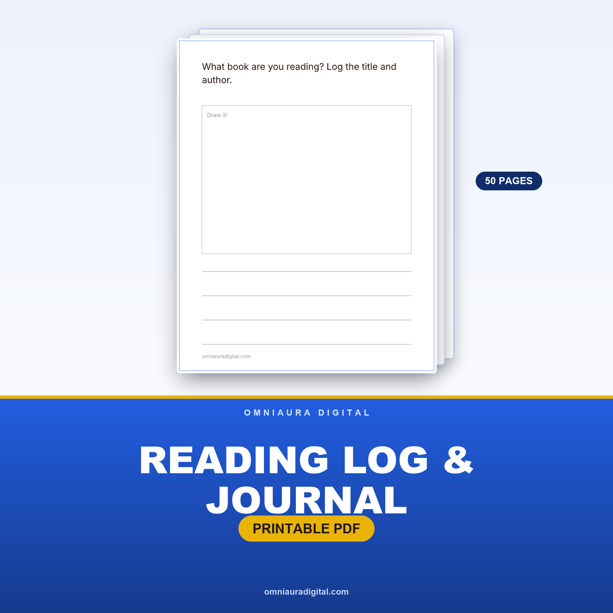 Reading Log & Journal — 50 Read & Reflect Prompts