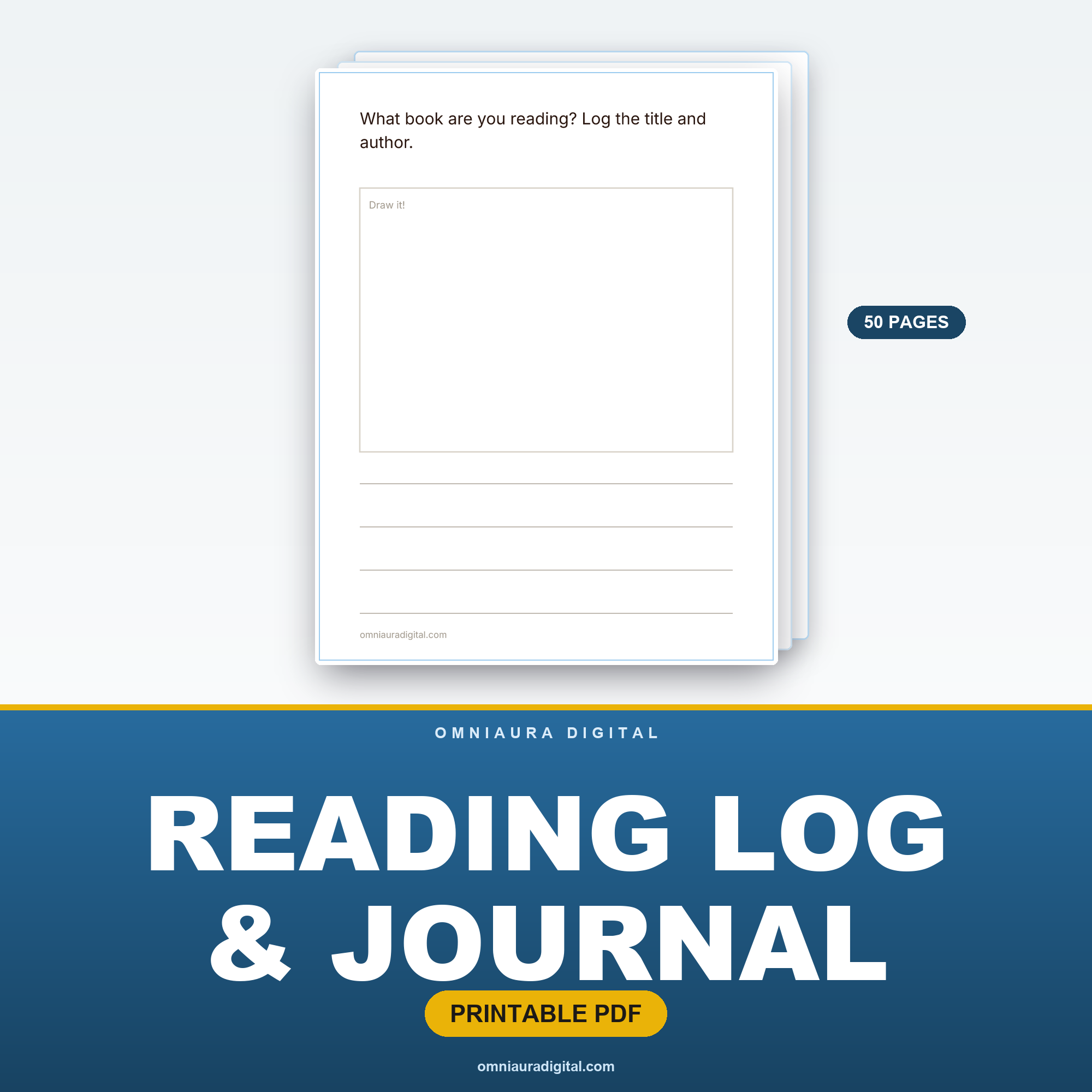 Reading Log & Journal — 50 Read & Reflect Prompts