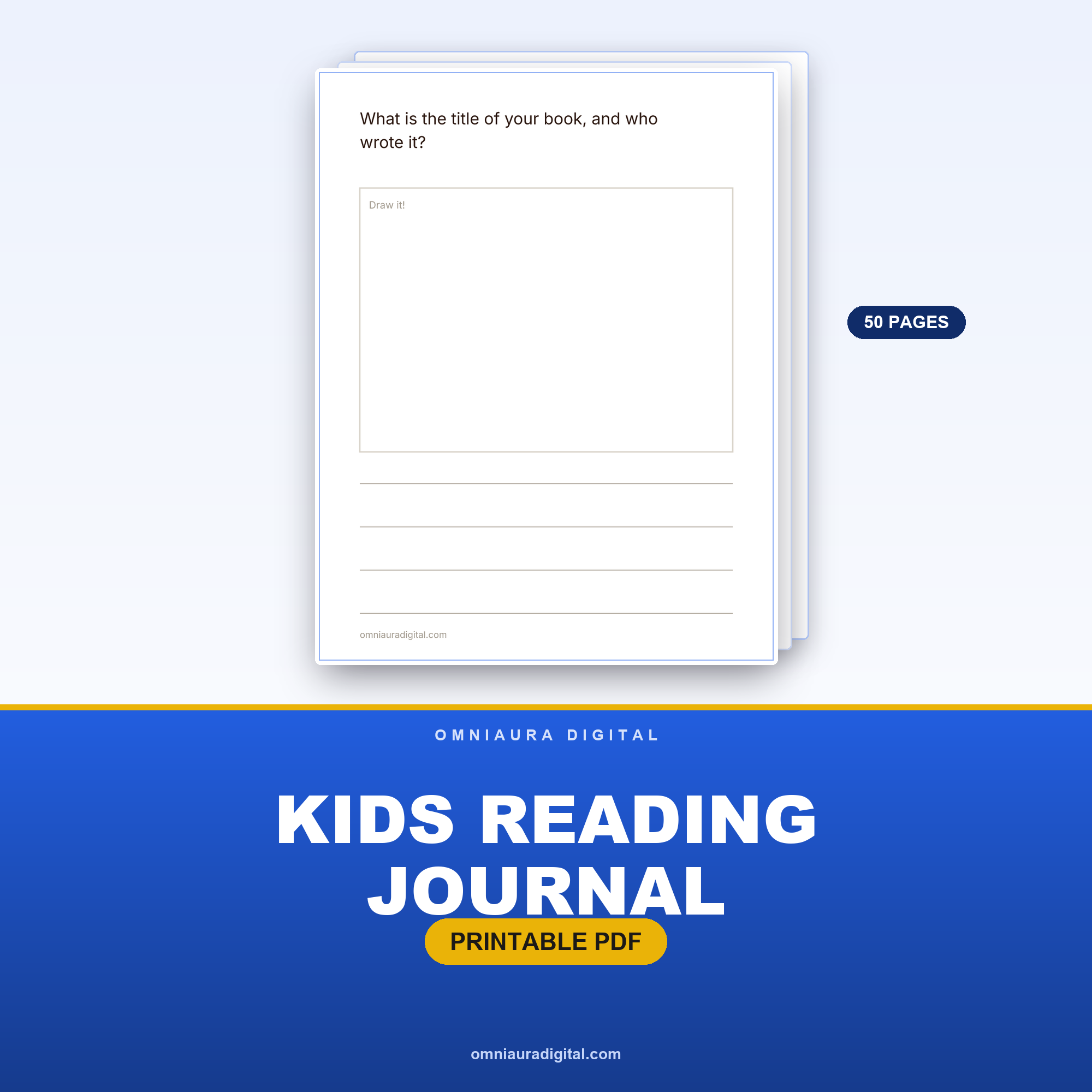 Kids Reading Journal — 50 Book Log & Response Prompts