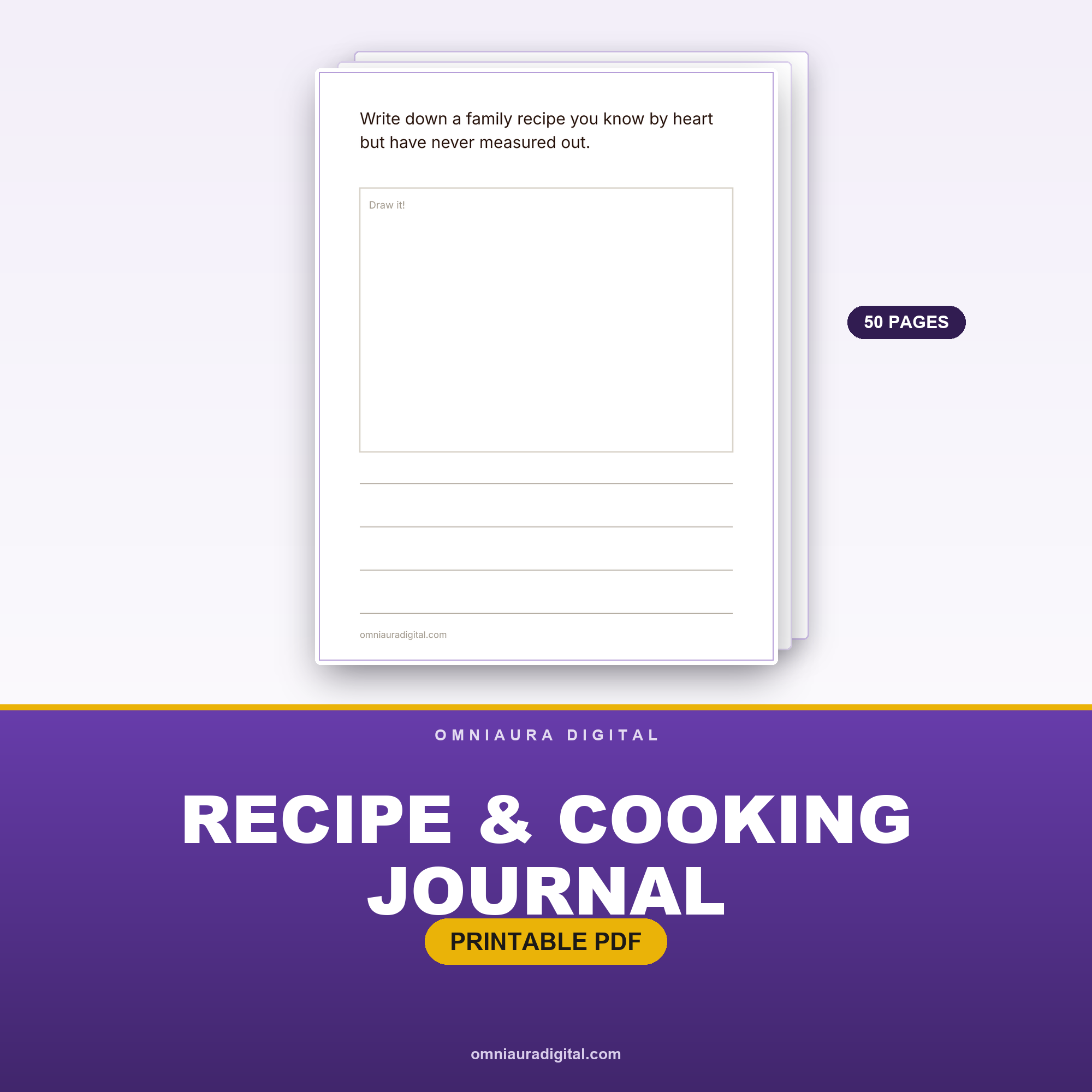Recipe & Cooking Journal — 50 Capture Your Kitchen Prompts