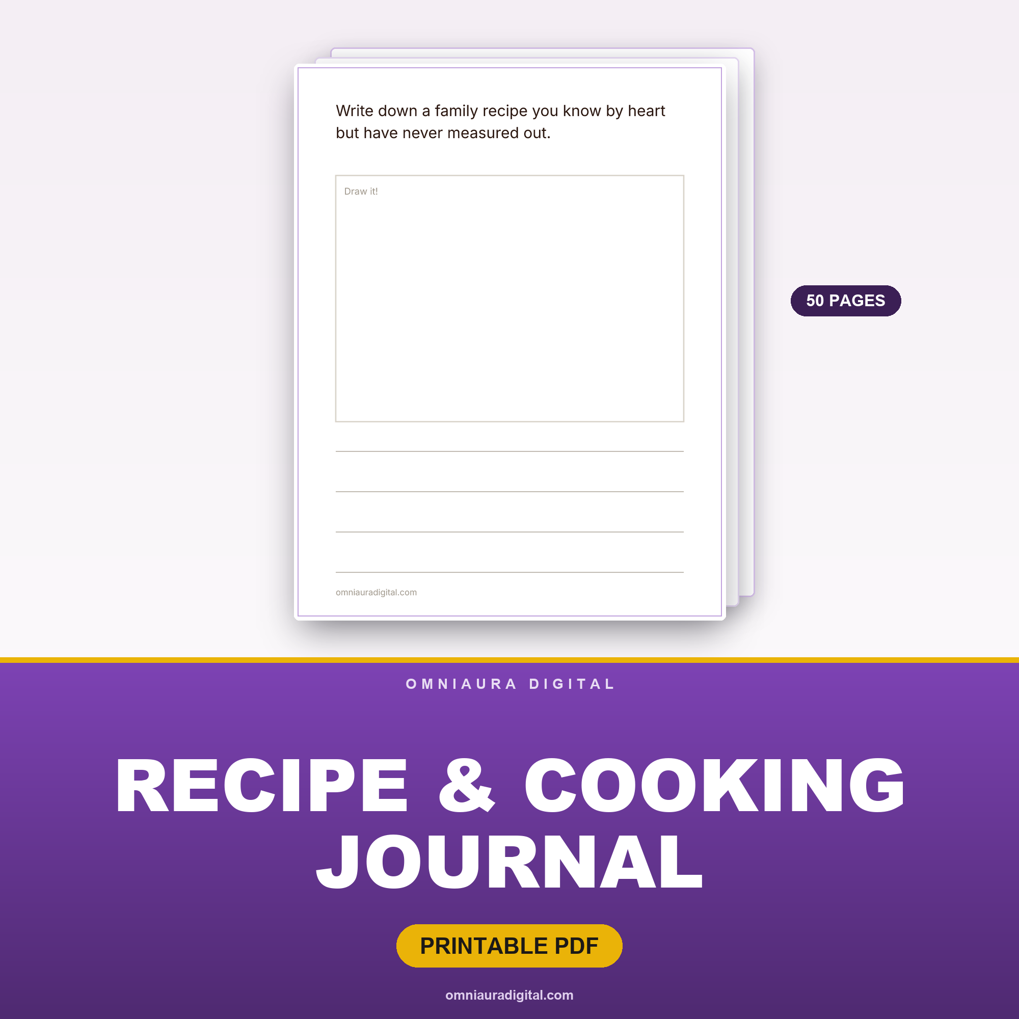 Recipe & Cooking Journal — 50 Capture Your Kitchen Prompts
