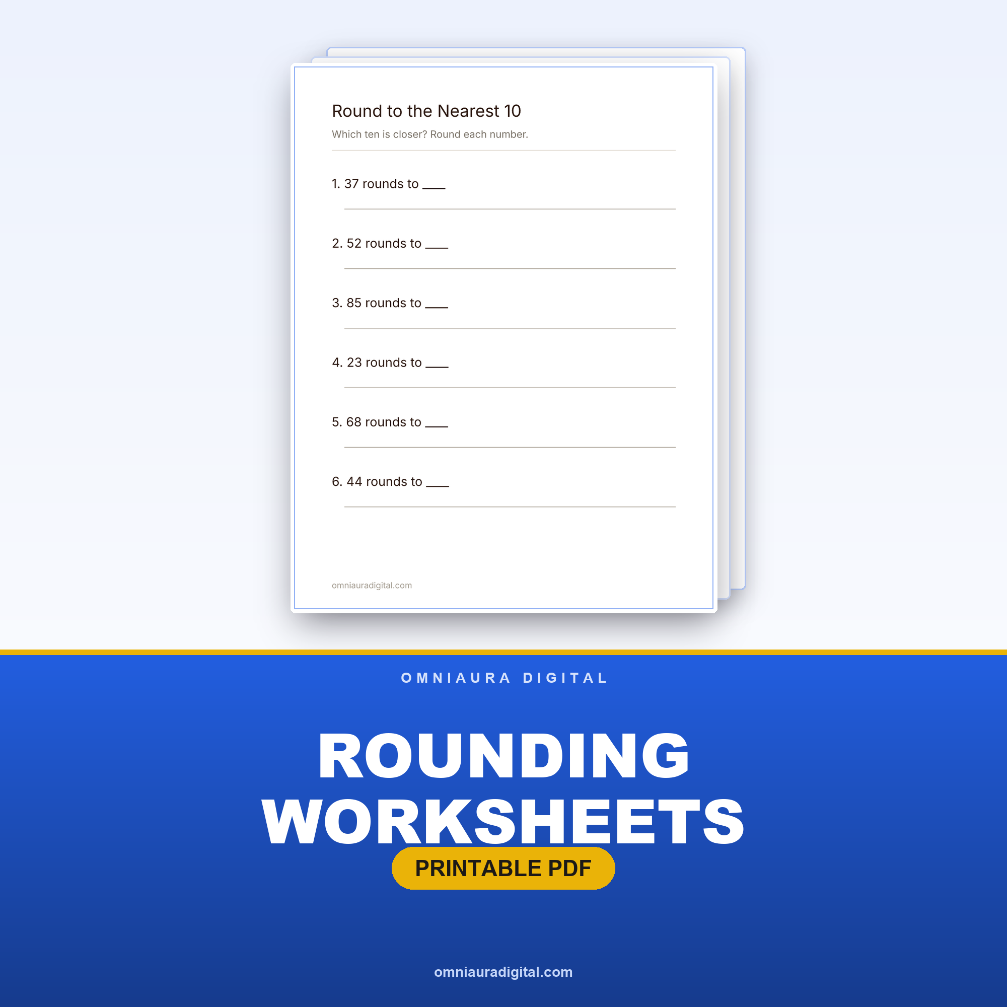 Rounding Worksheets — Nearest 10 and 100