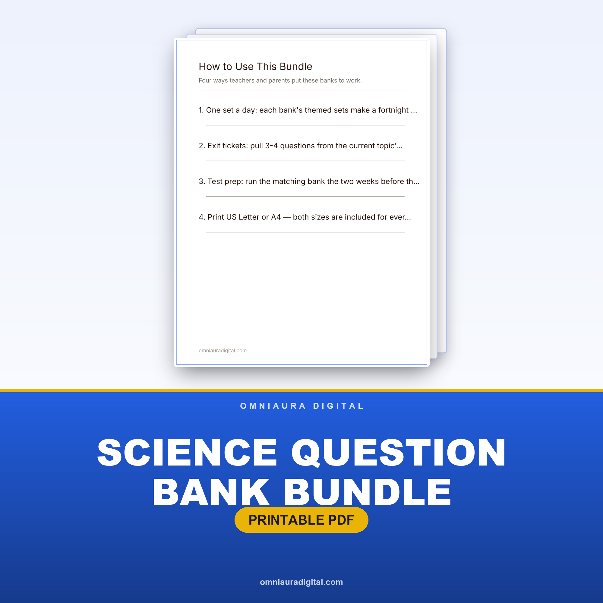 Science Question Bank Bundle — 12 Topics, 720 Questions (Grades 2-7)