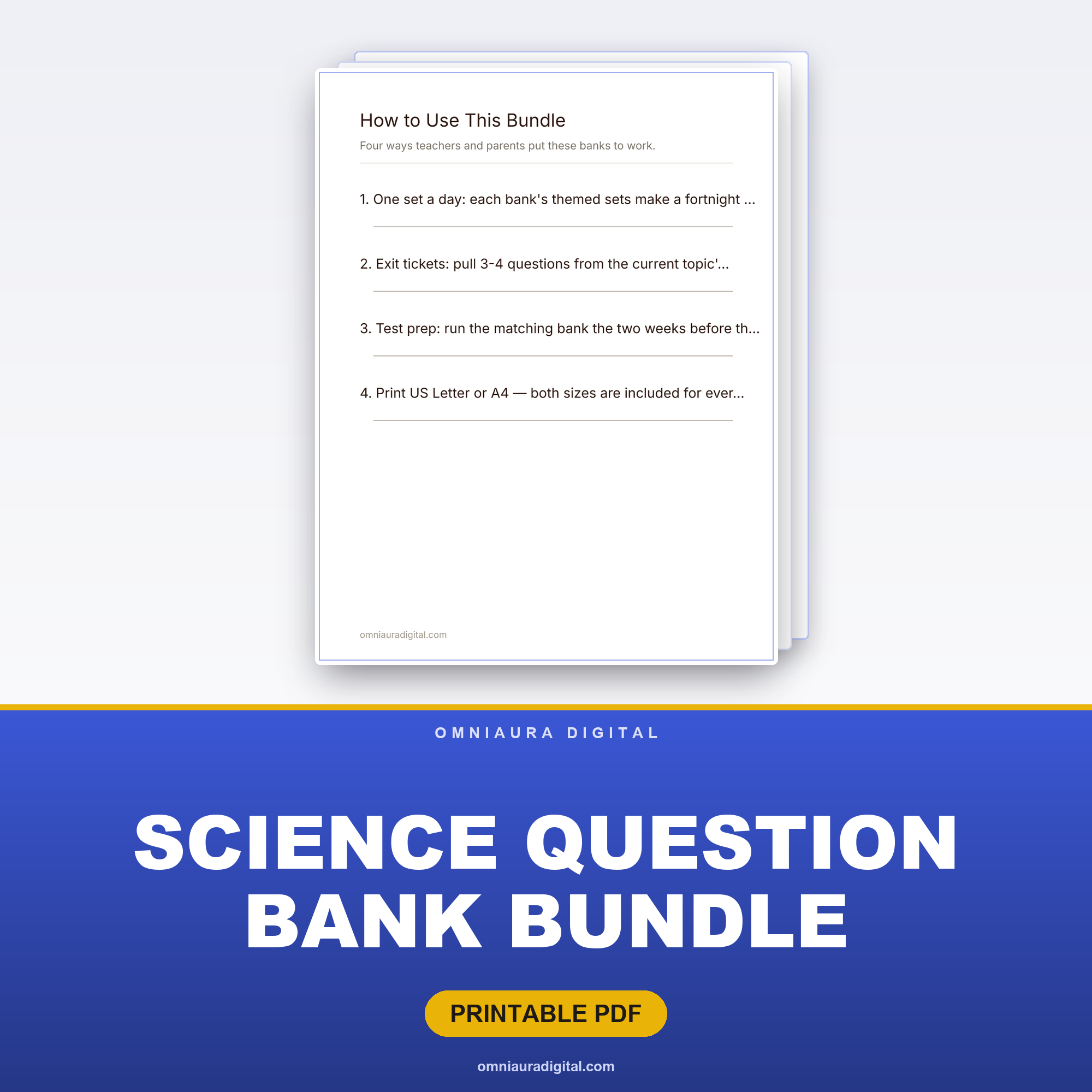 Science Question Bank Bundle — 12 Topics, 720 Questions (Grades 2-7)