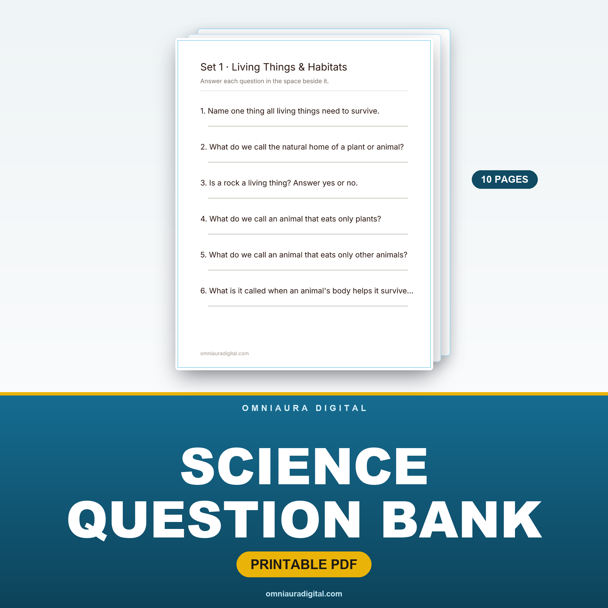 Science Question Bank — 60 Questions (Grades 3-5)