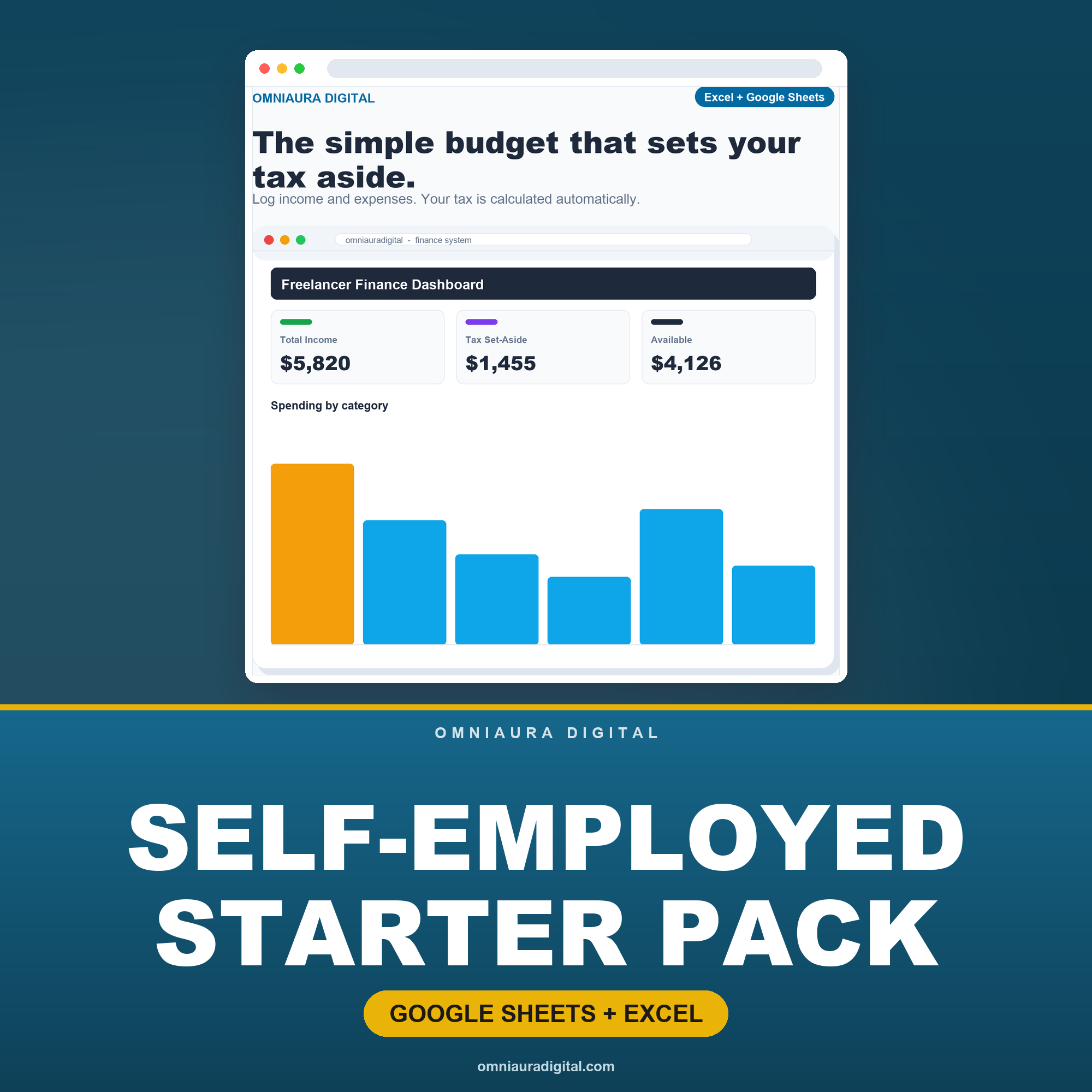 Self-Employed Starter Pack — Budget, Tax & Bookkeeping Spreadsheets