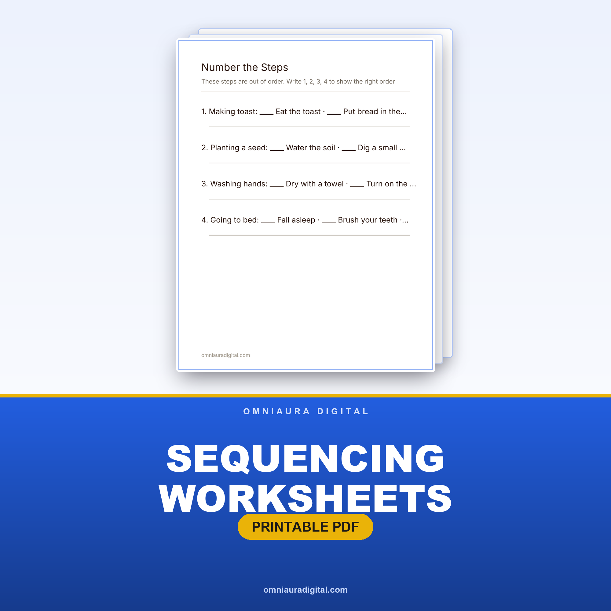 Sequencing Worksheets — First, Next, Then, Last