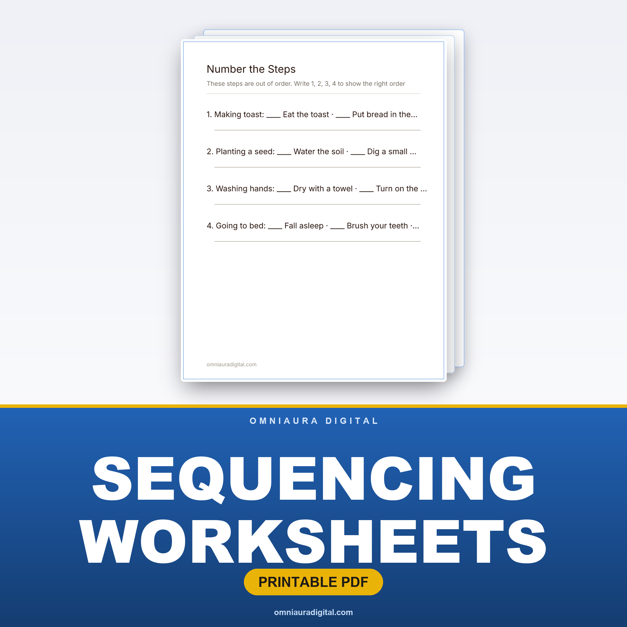 Sequencing Worksheets — First, Next, Then, Last