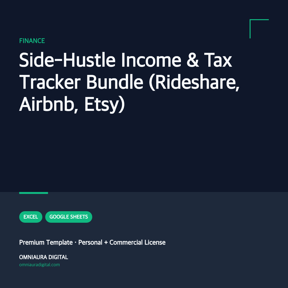 Side-Hustle Income & Tax Tracker Bundle (Rideshare, Airbnb, Etsy)