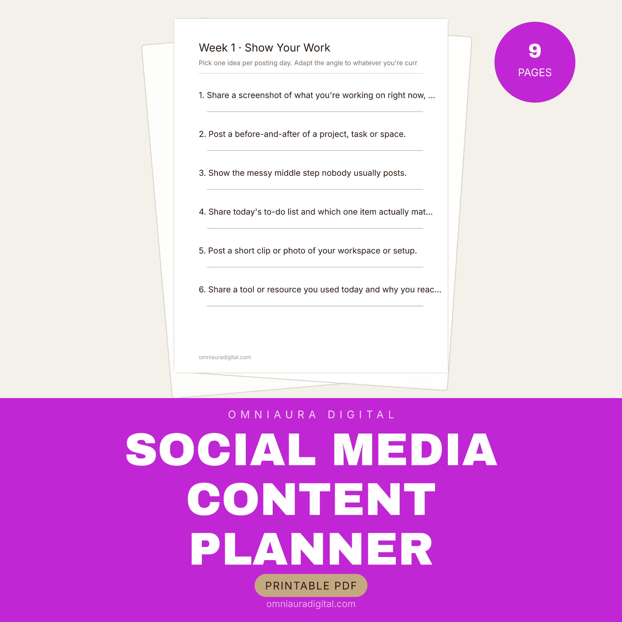 Social Media Content Planner — 30 Days of Post Ideas & Systems
