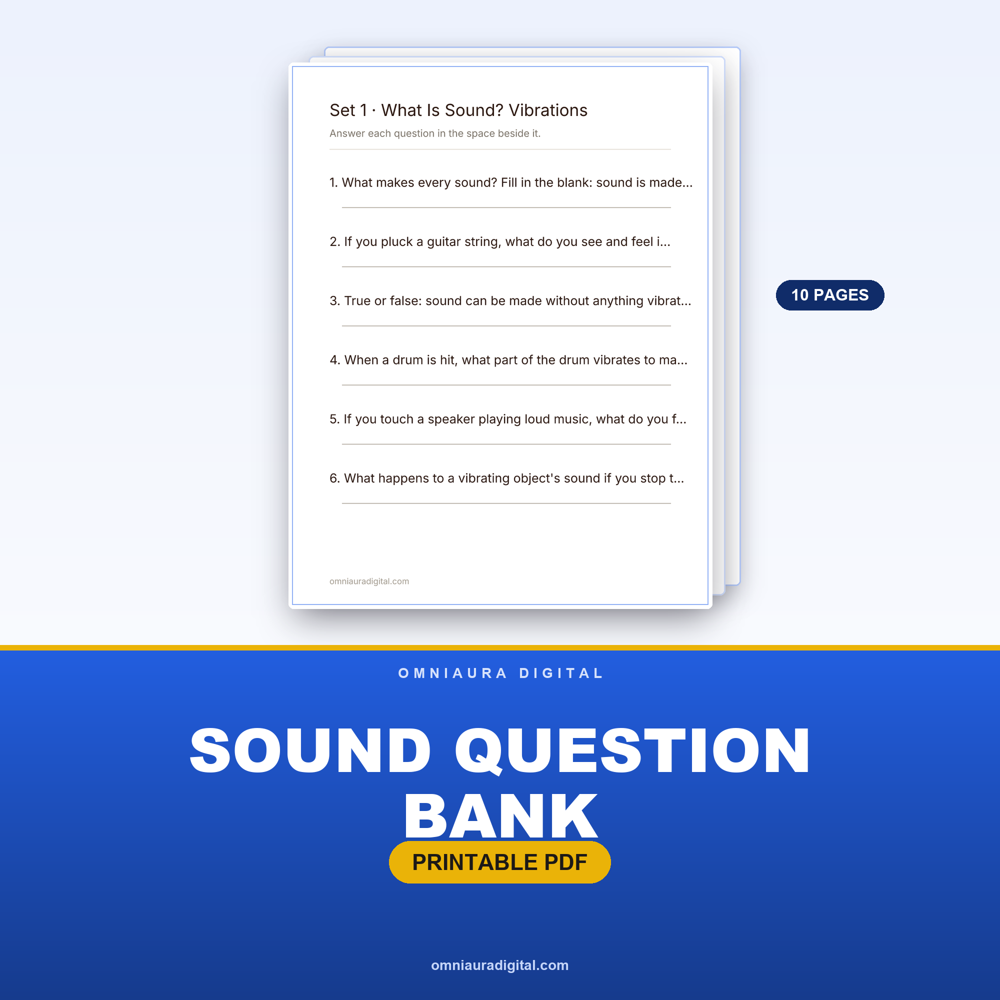 Sound Question Bank — 60 Practice Questions (Grades 3-6)
