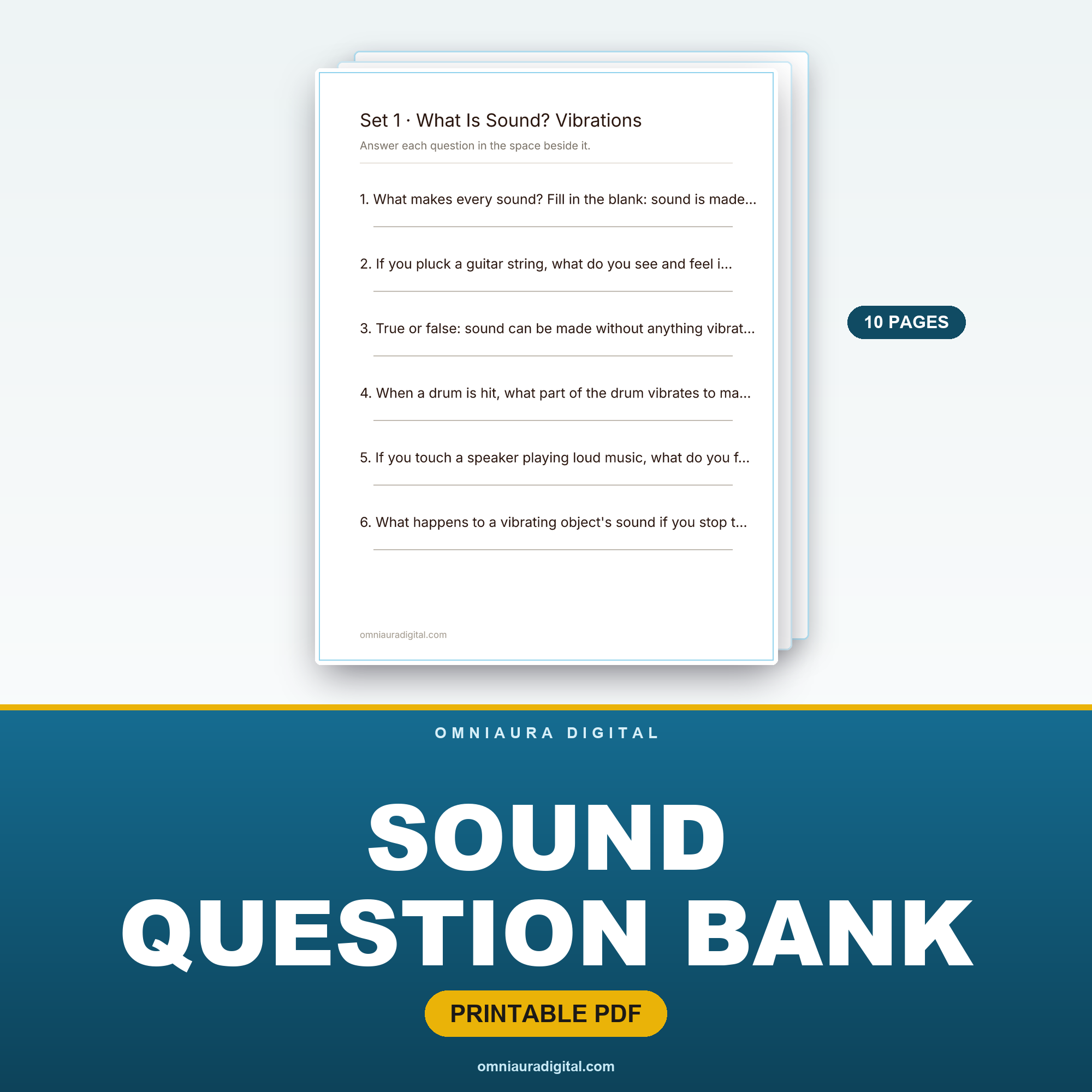 Sound Question Bank — 60 Practice Questions (Grades 3-6)