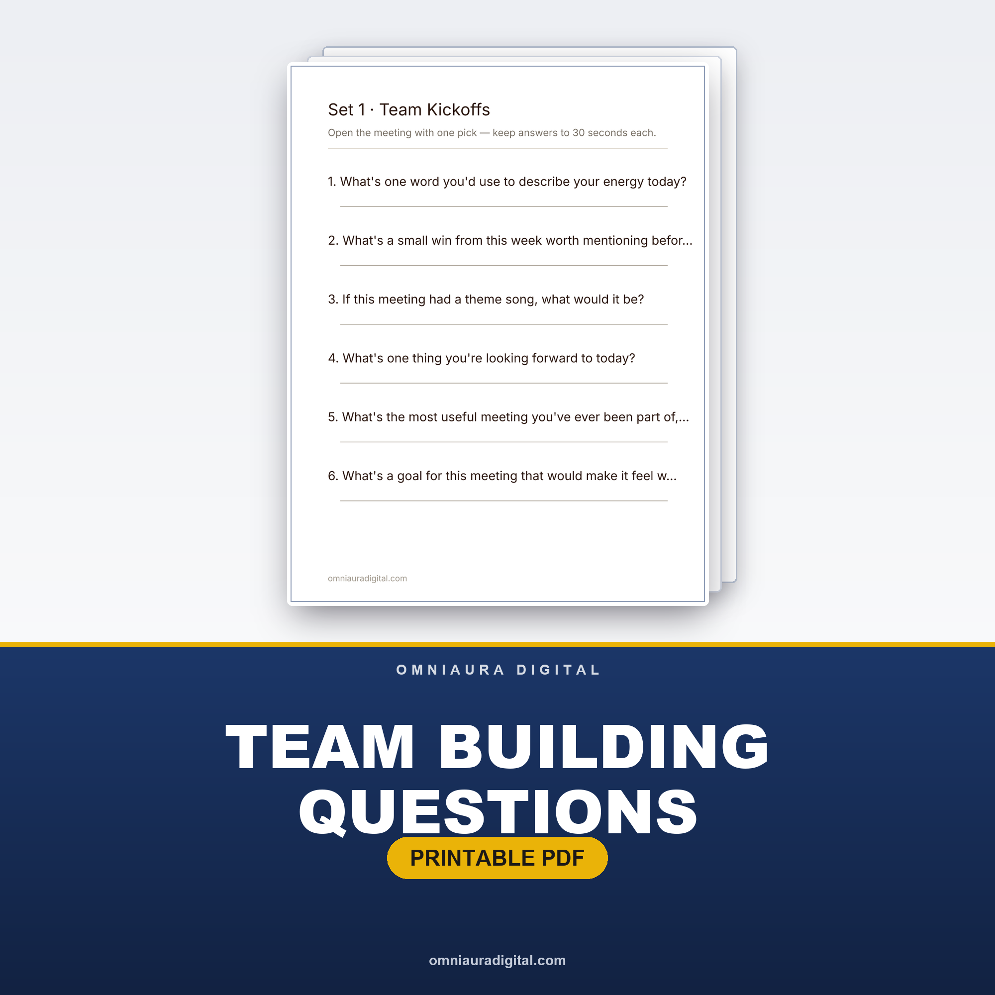 Team Building Questions — 120 Prompts for Better Meetings