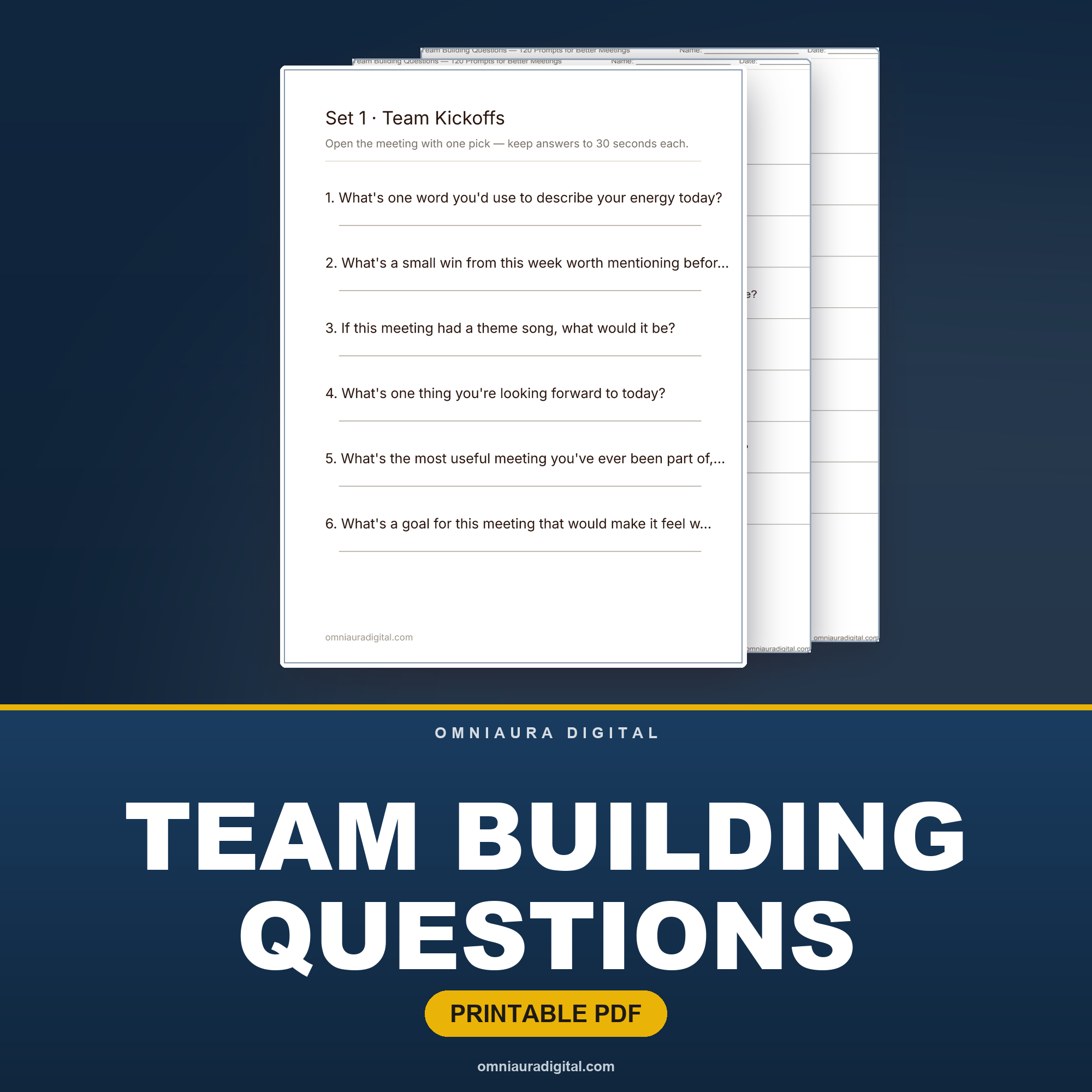 Team Building Questions — 120 Prompts for Better Meetings