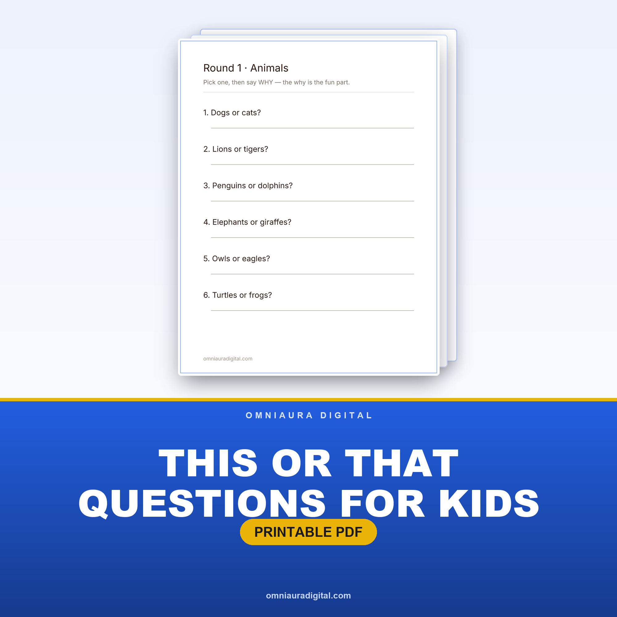 This or That Questions for Kids — 120 Fun Choices