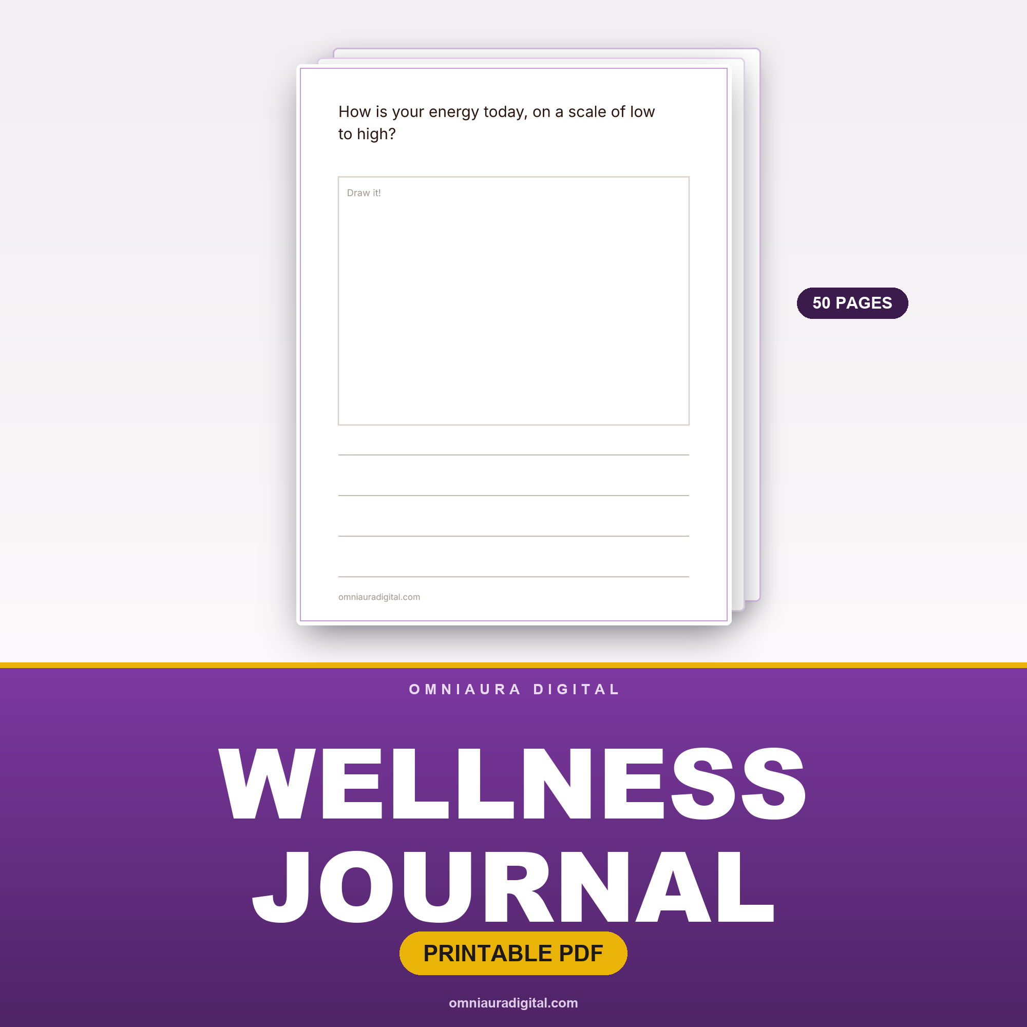 Wellness Journal — 50 Reflect & Thrive Prompts