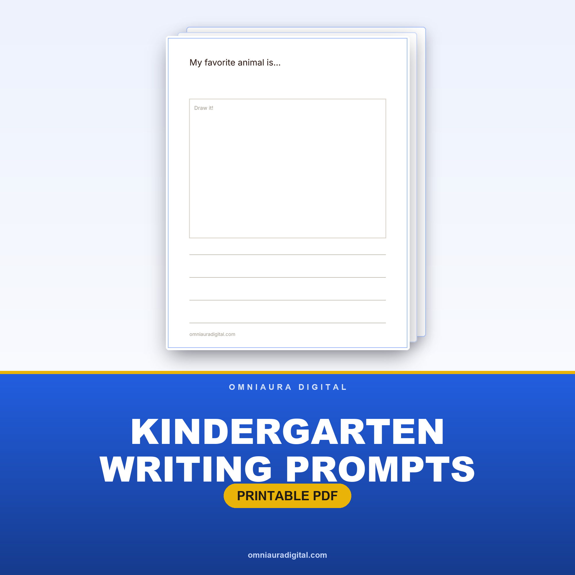 Kindergarten Writing Prompts — 50 Draw & Write Pages
