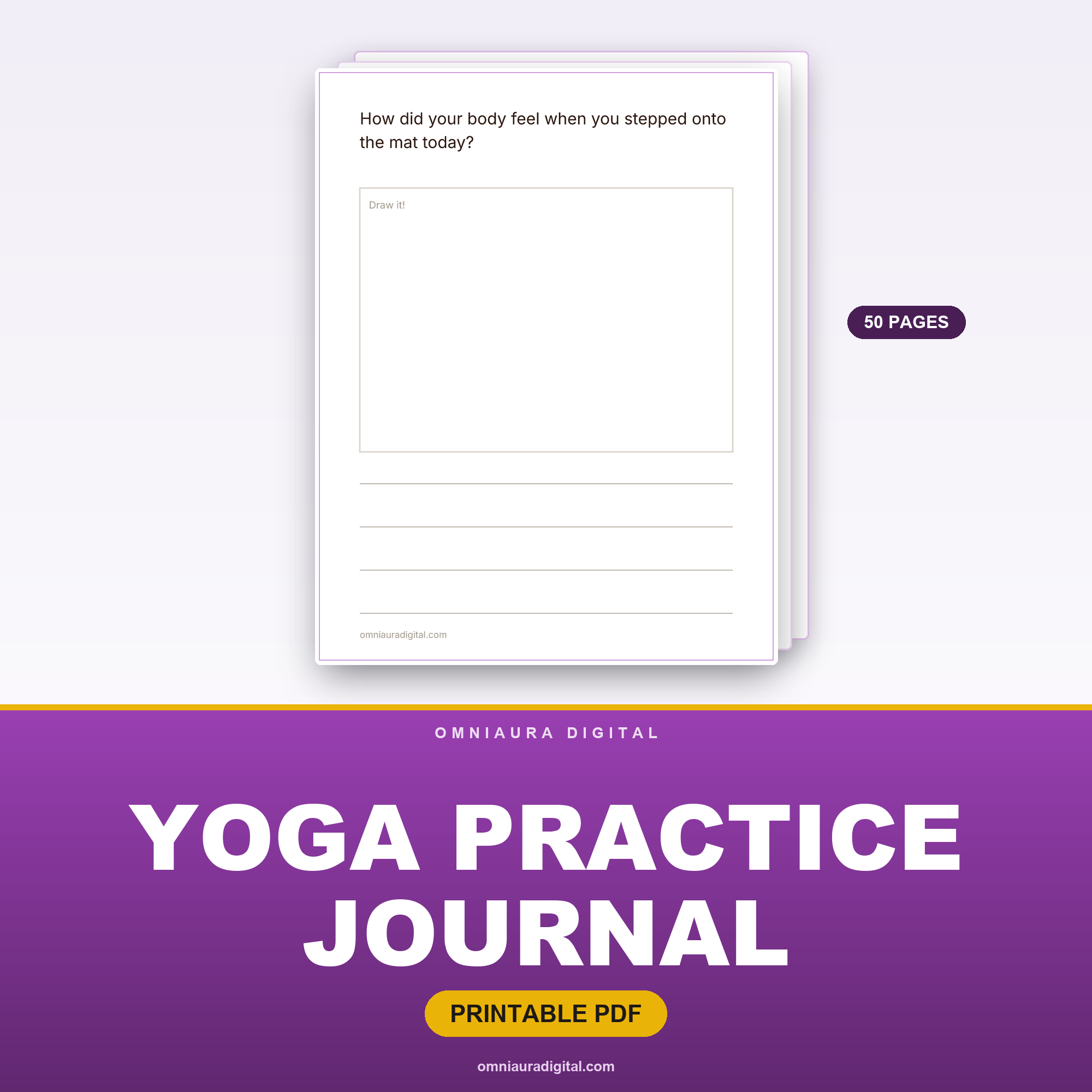 Yoga Practice Journal — 50 Reflect On & Off the Mat Prompts